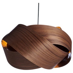 Mid-Century Modern Walnut 24' Chandelier Pendant