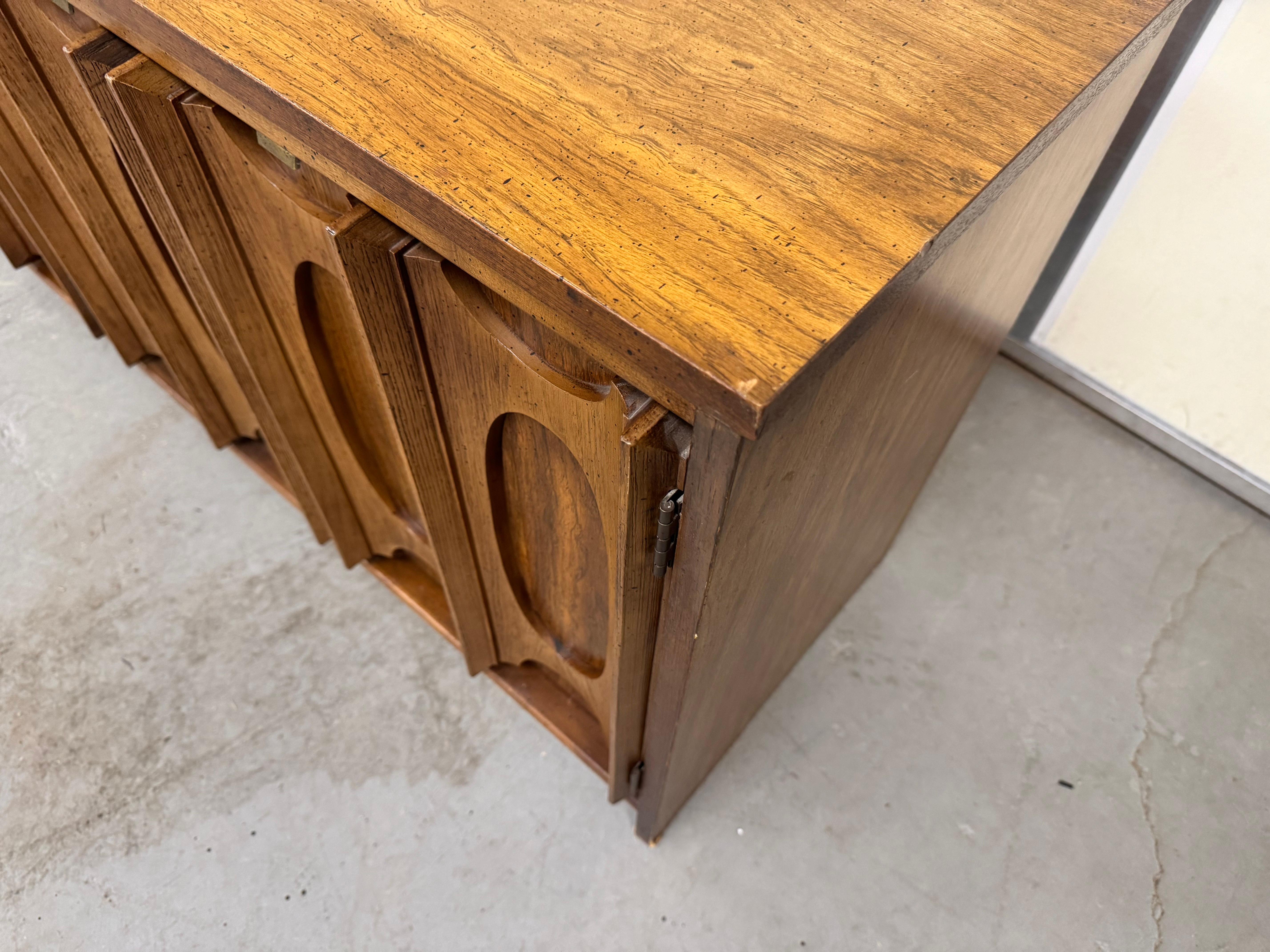 20th Century Mid Century Modern Walnut 3 Door Credenza/Sideboard by Bassett ' Prestige '