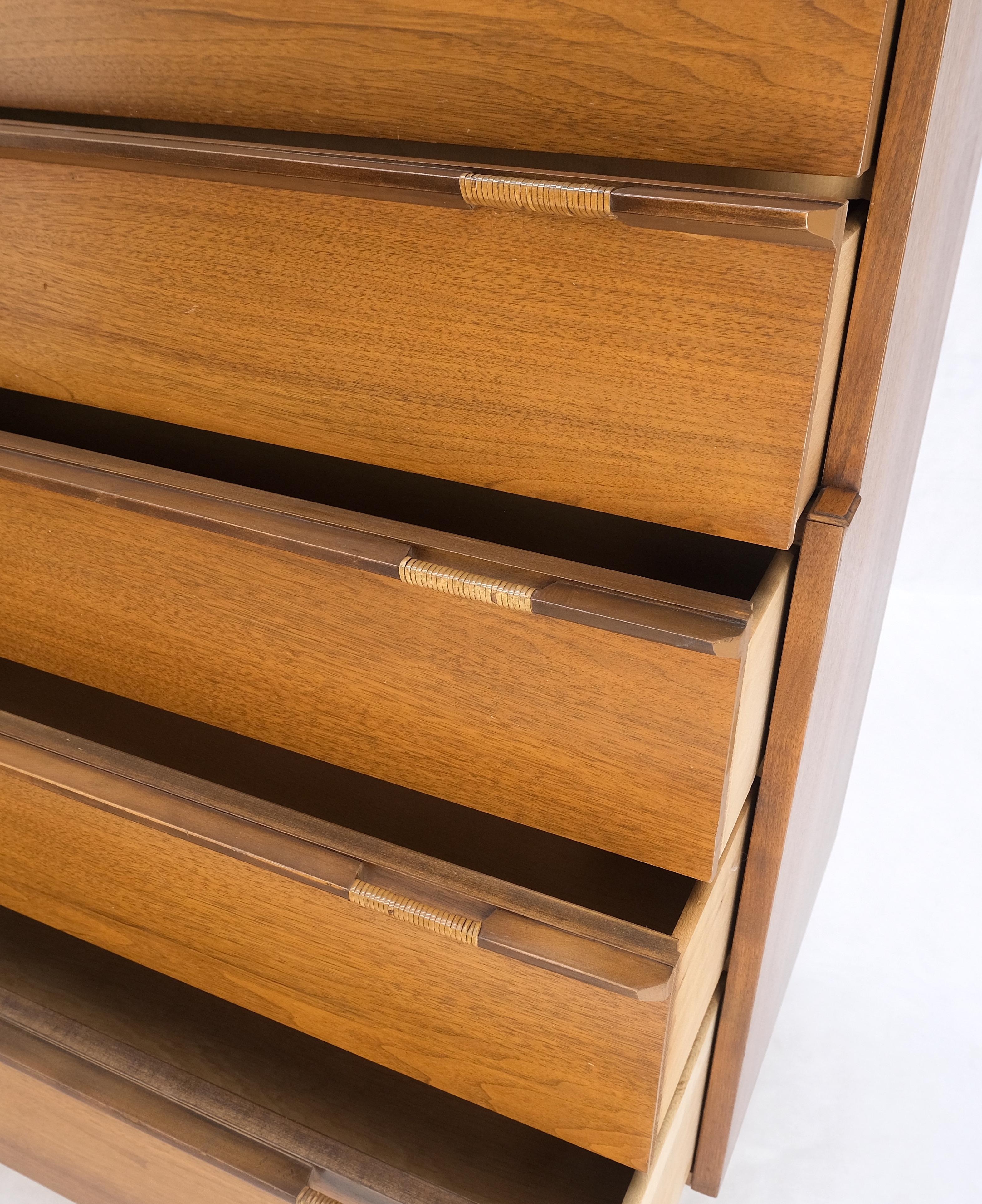 Mid-Century Modern Walnut 5 Drawers High Chest Dresser MINT!.
