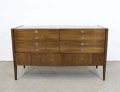 Mid-Century Modern Walnut 6-Drawer Credenza Dresser