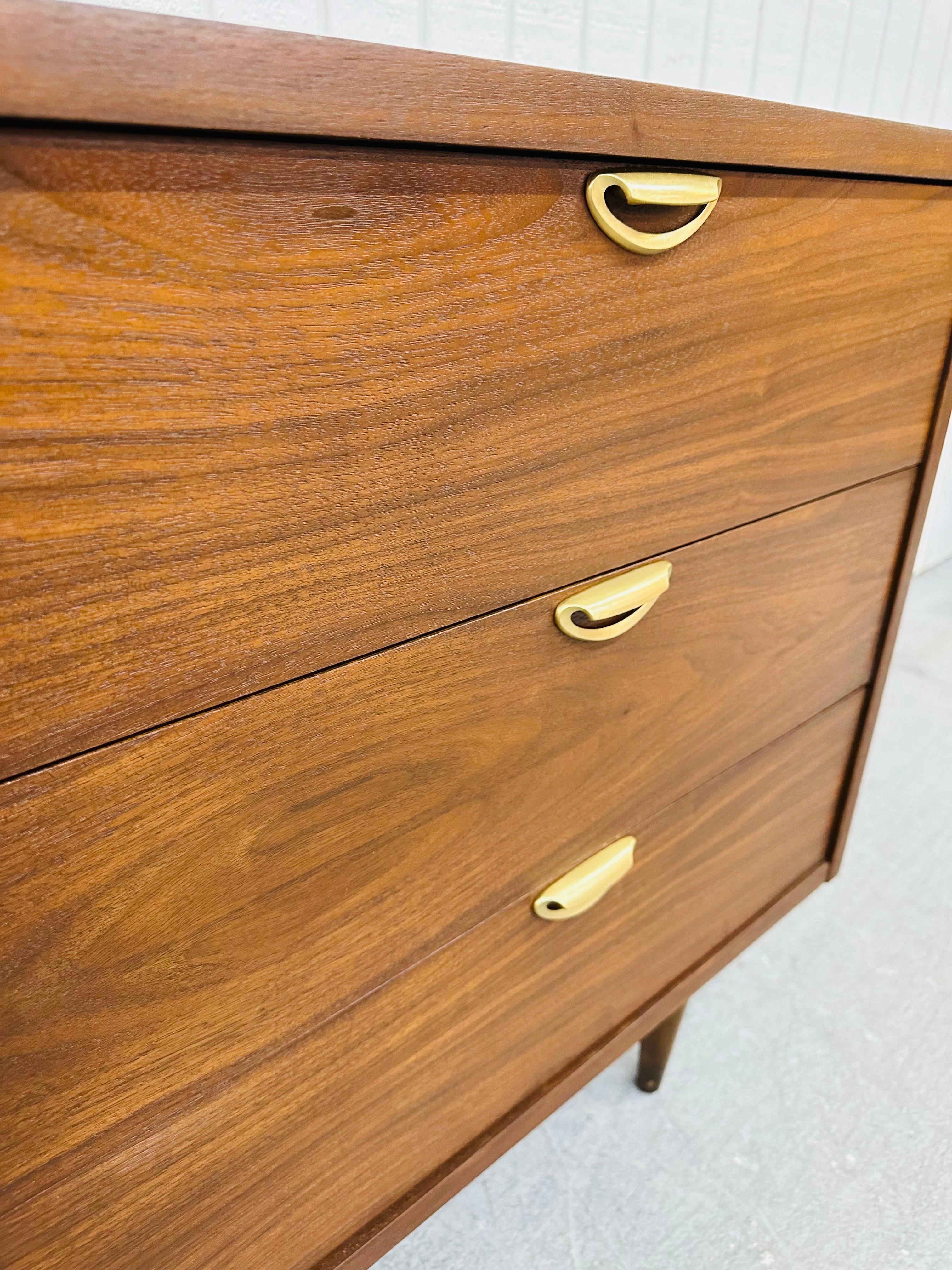 Mid-Century Modern Walnut 6-Drawer Dresser 1