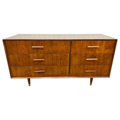 Mid-Century Modern Walnut 6-Drawer Dresser