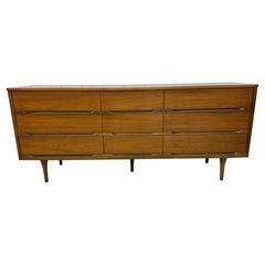Mid-Century Modern Walnut 9-Drawer Dresser