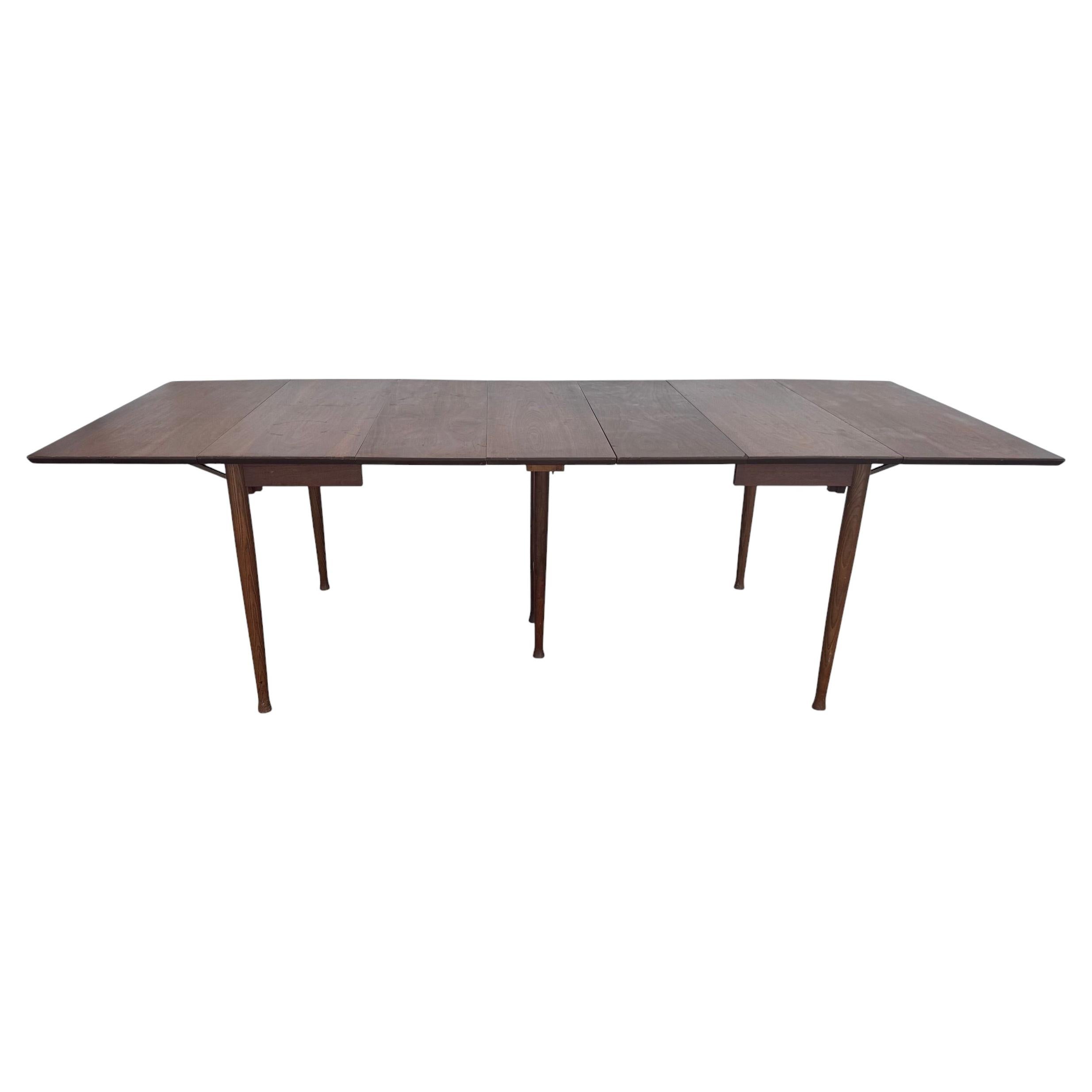 Mid-Century Modern Walnut 97" Drop Leaf Dining Table For Sale