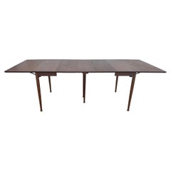 Tavolo da pranzo in noce in stile Mid-Century Modern con piano ribaltabile, 97"