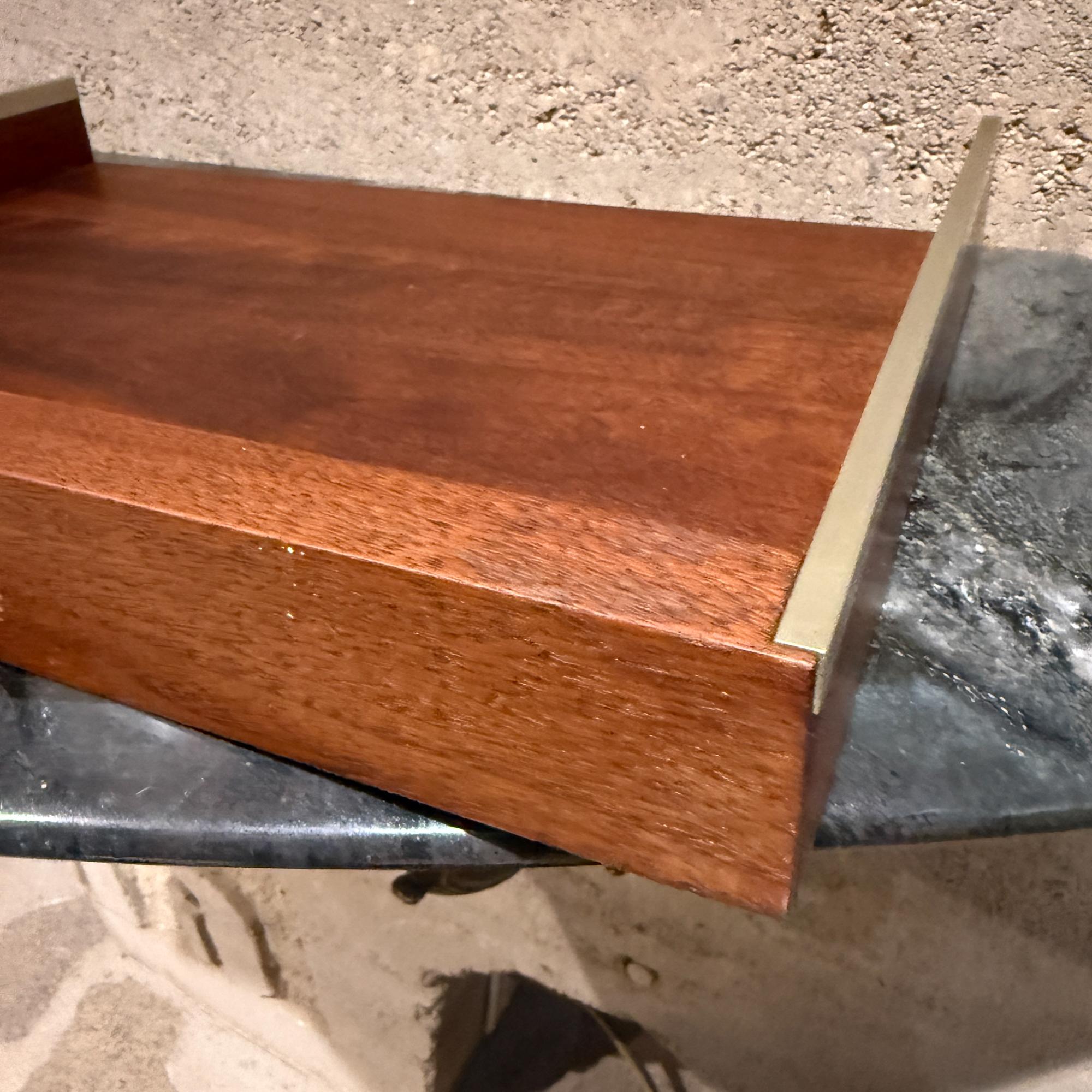 Mid-Century Modern Walnut & Aluminum Letter Tray Desk Accessory Qualiton For Sale 7