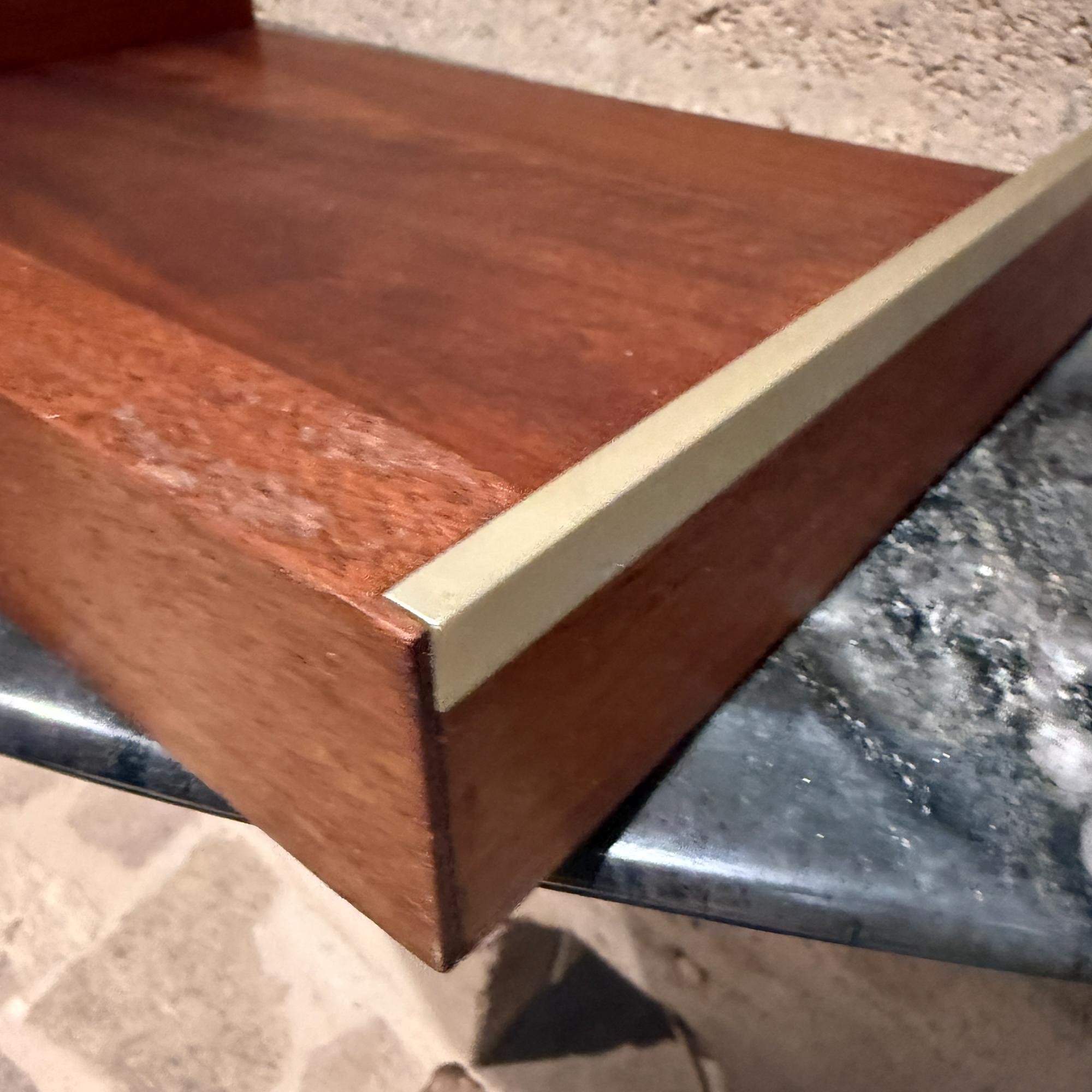 Mid-Century Modern Walnut & Aluminum Letter Tray Desk Accessory Qualiton For Sale 8