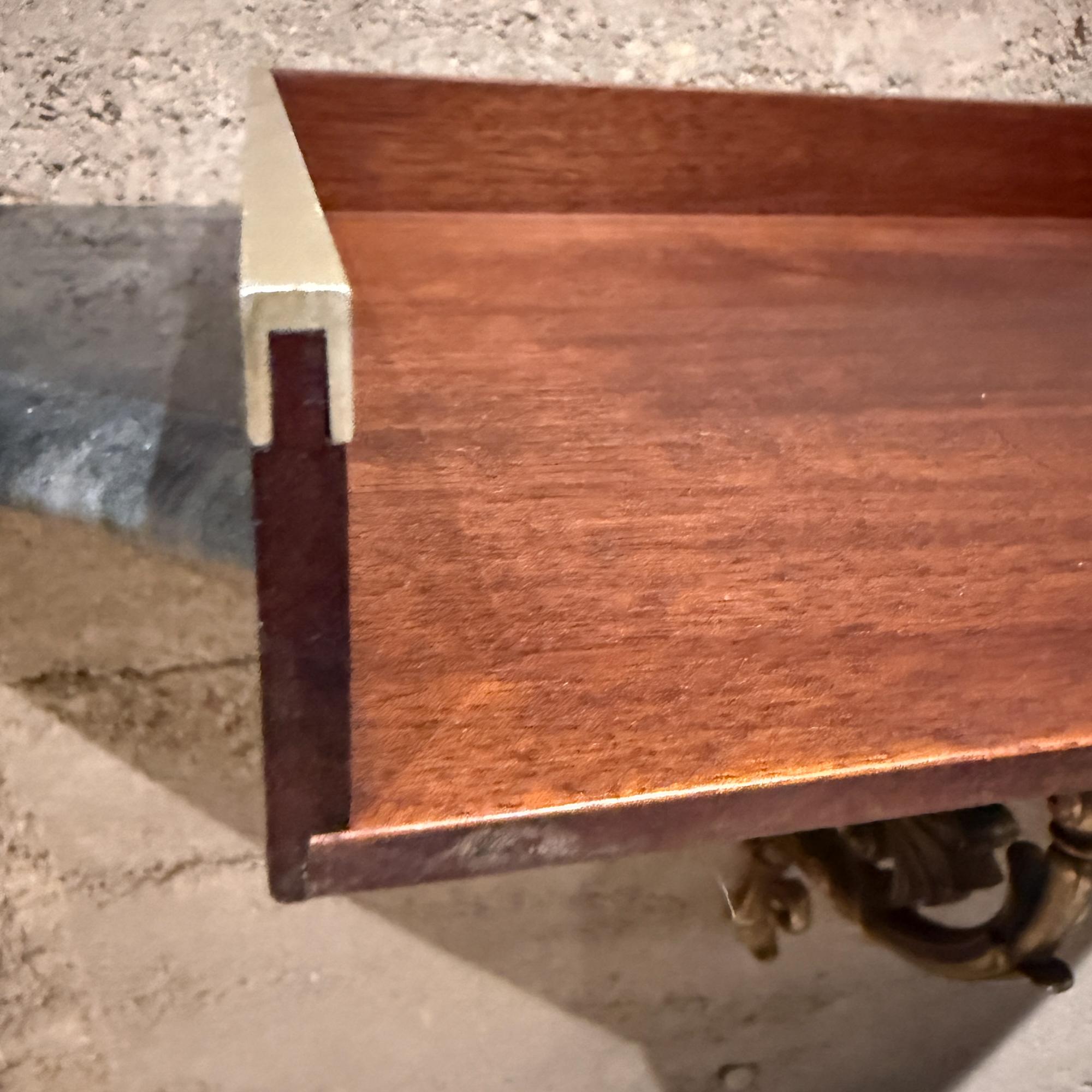 Mid-Century Modern Walnut & Aluminum Letter Tray Desk Accessory Qualiton In Good Condition For Sale In Chula Vista, CA