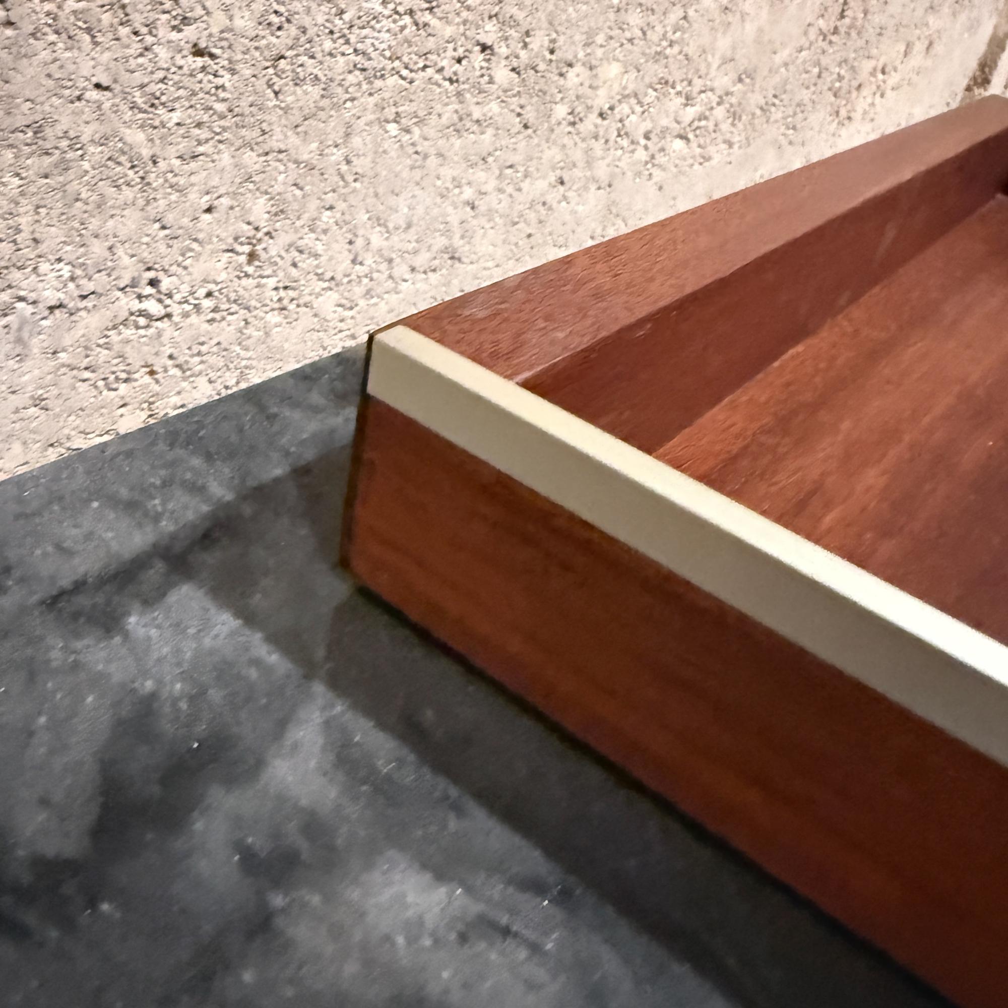 Mid-Century Modern Walnut & Aluminum Letter Tray Desk Accessory Qualiton For Sale 1