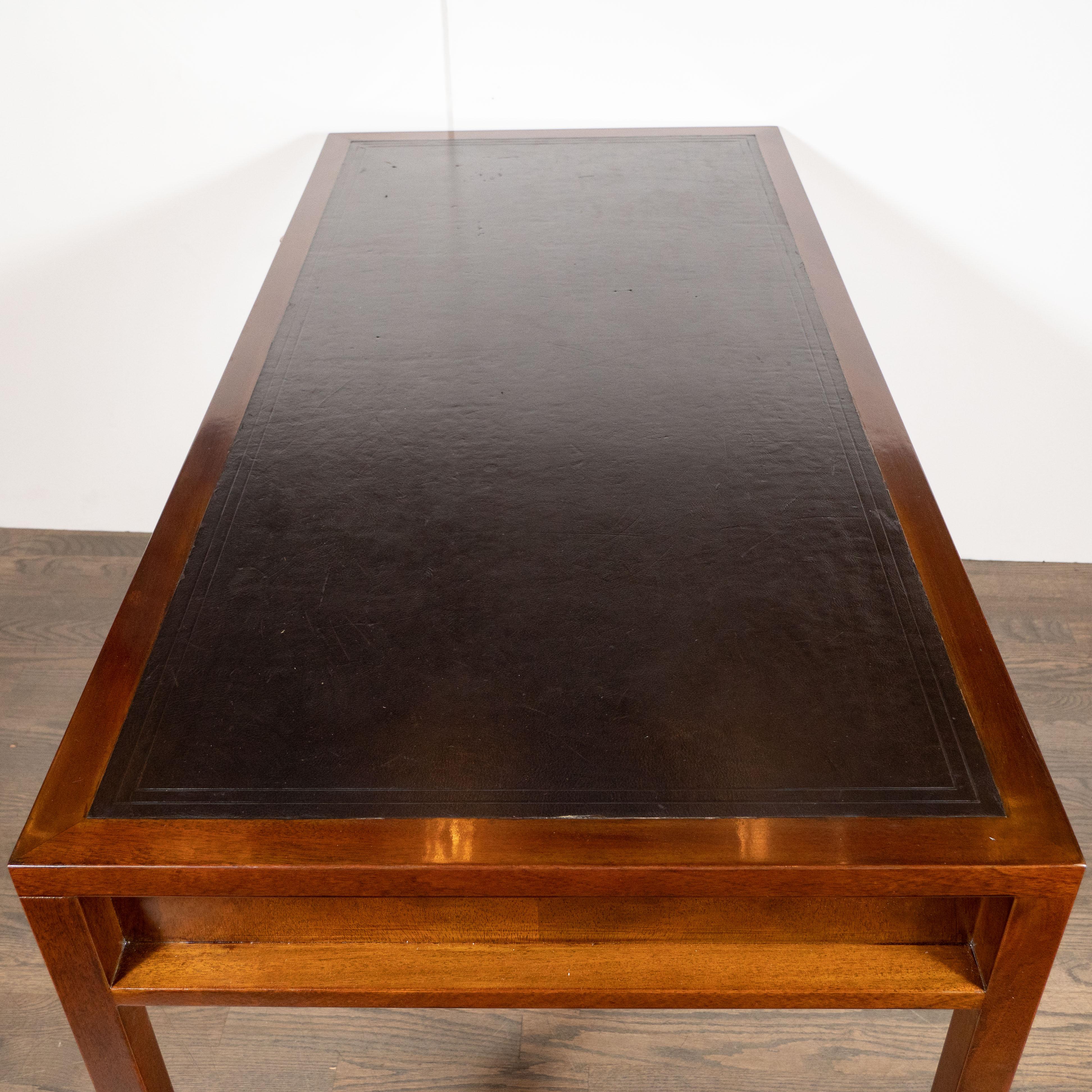 Mid-Century Modern Walnut and Black Leather Desk by Edward Wormley for Dunbar 7