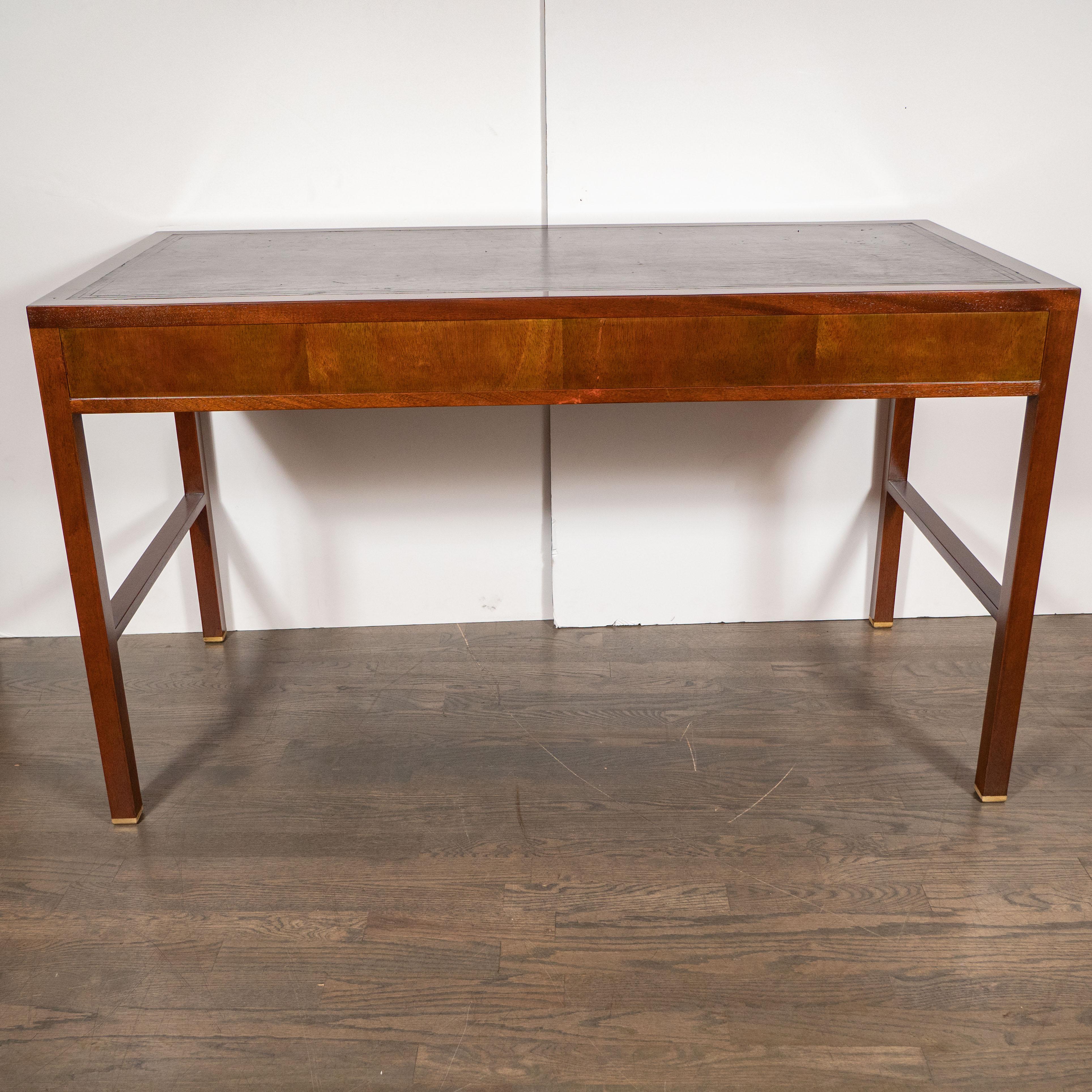 Mid-Century Modern Walnut and Black Leather Desk by Edward Wormley for Dunbar 8