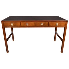 Mid-Century Modern Walnut and Black Leather Desk by Edward Wormley for Dunbar