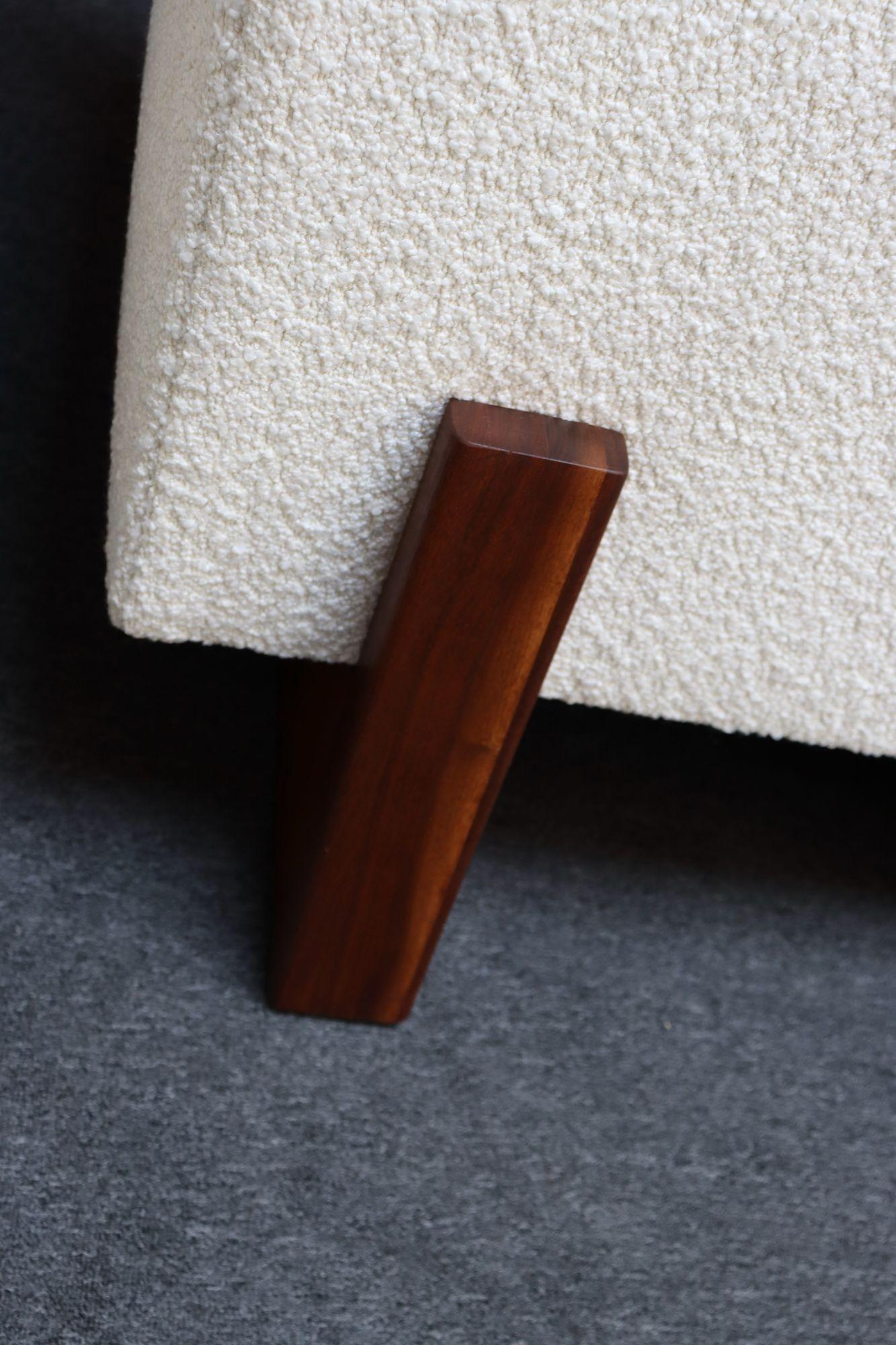 Mid-Century Modern Walnut and Bouclé Cube Lounge Chairs by Harvey Probber 15
