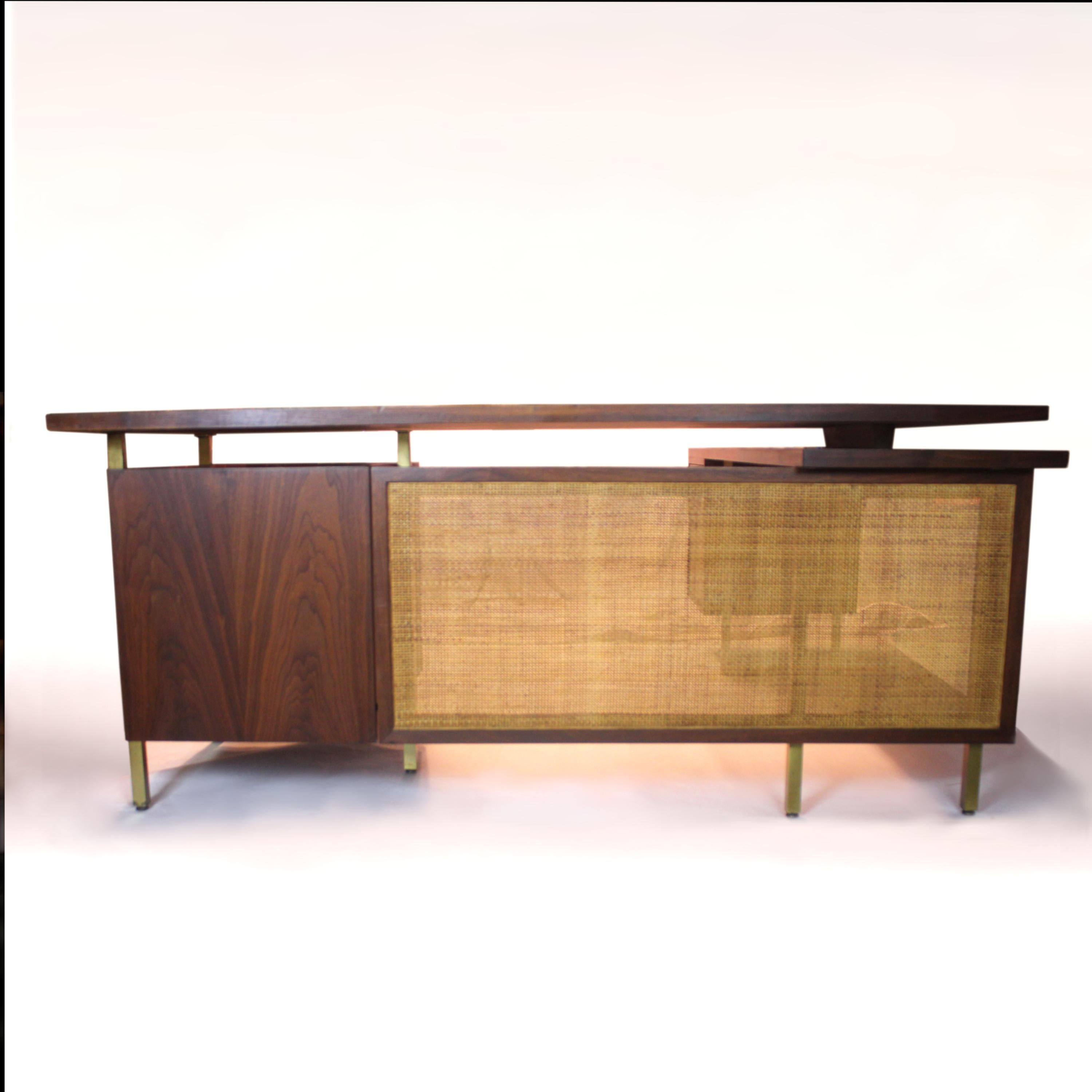 l shaped desk mid century