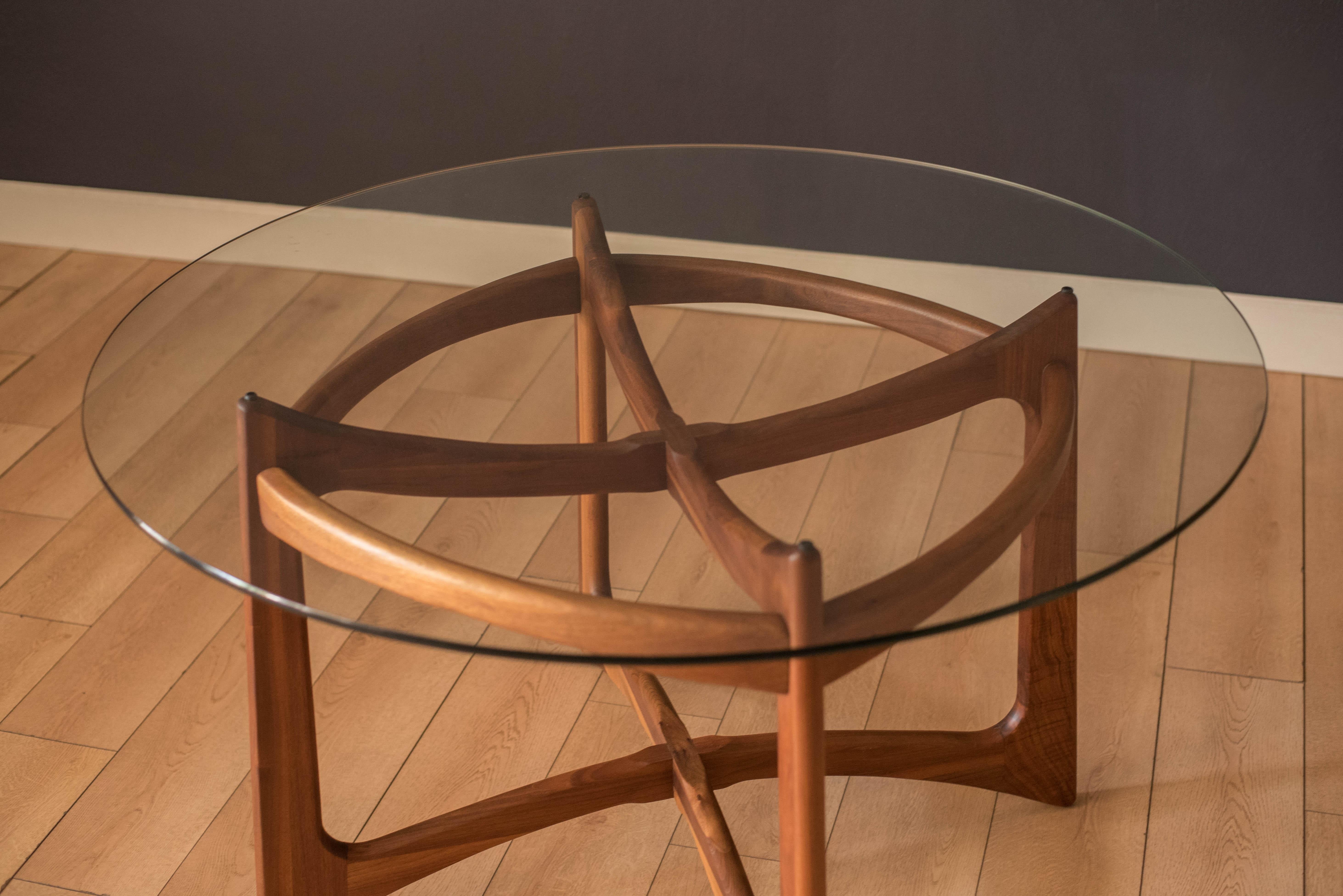 Mid-Century Modern Mid Century Modern Walnut and Glass Compass Dining Table by Adrian Pearsall