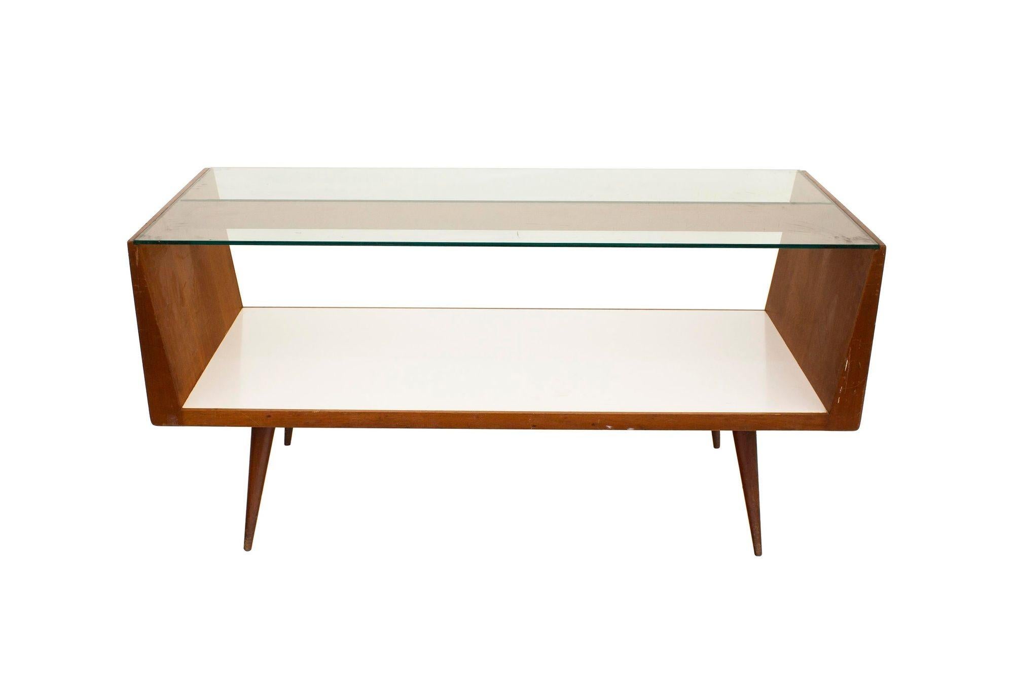 Mid-Century Modern Walnut and Glass Display Cases, a Pair For Sale 1