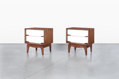 Mid-Century Modern Walnut and Lacquer Nightstands by Kent Coffey