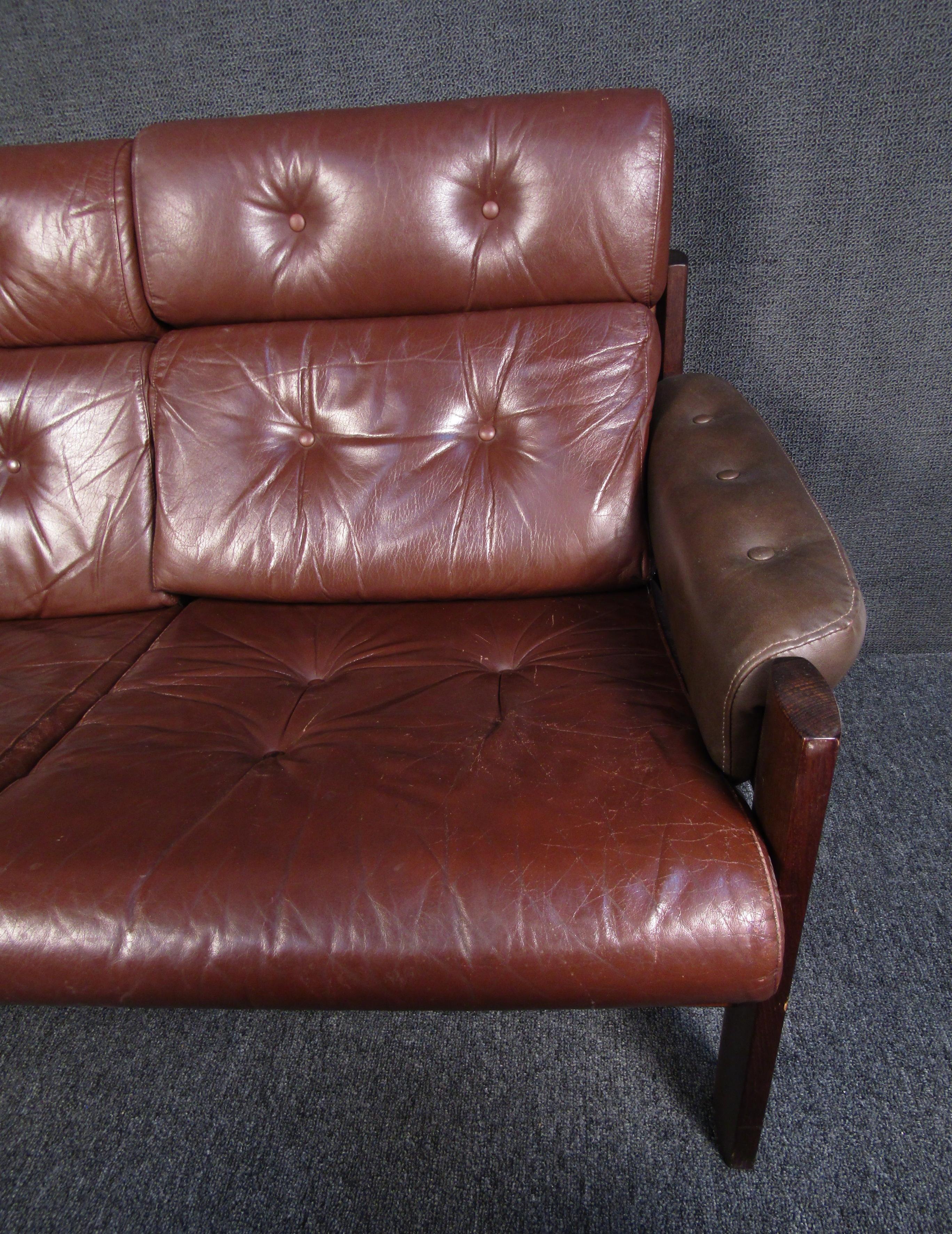 burgundy leather couch