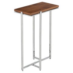 Table à boire en métal et noyer de style moderne du milieu du siècle