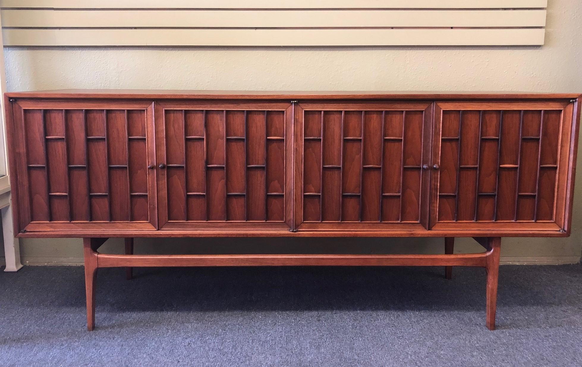 American Mid-Century Modern Walnut and Rosewood Credenza by Thomasville