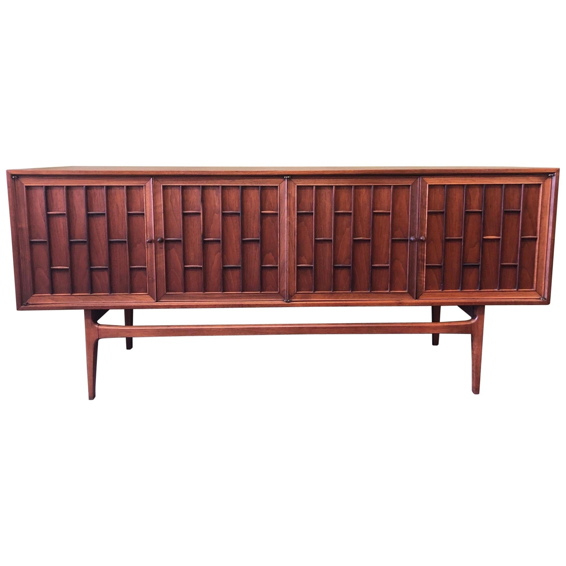 Mid-Century Modern Walnut and Rosewood Credenza by Thomasville