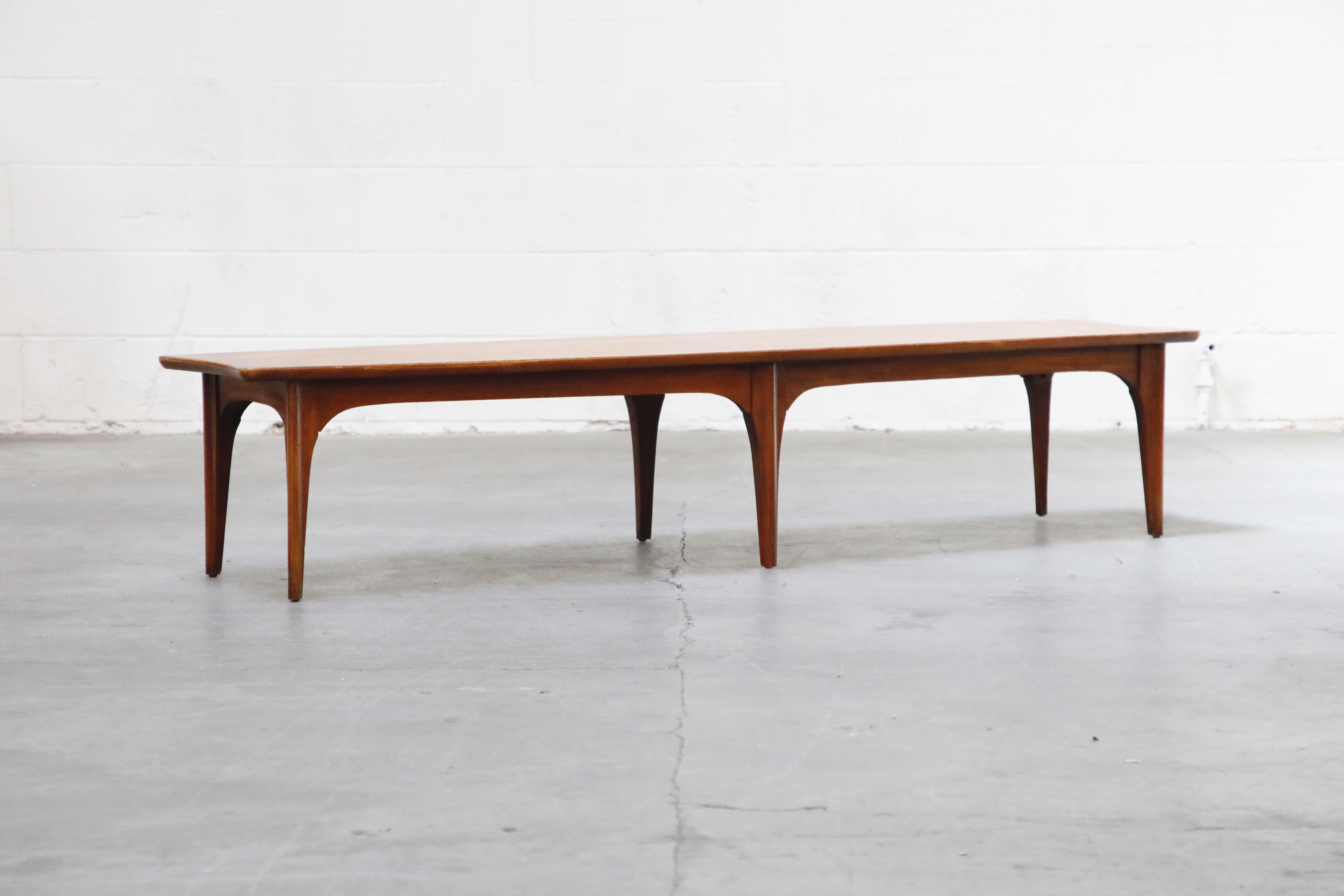 Late 20th Century Mid-Century Modern Walnut and Rosewood Surfboard Shaped Coffee Table, circa 1970