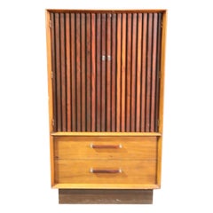 Mid-Century Modern Walnut and Rosewood Tall Dresser Chiffonier, circa 1960s