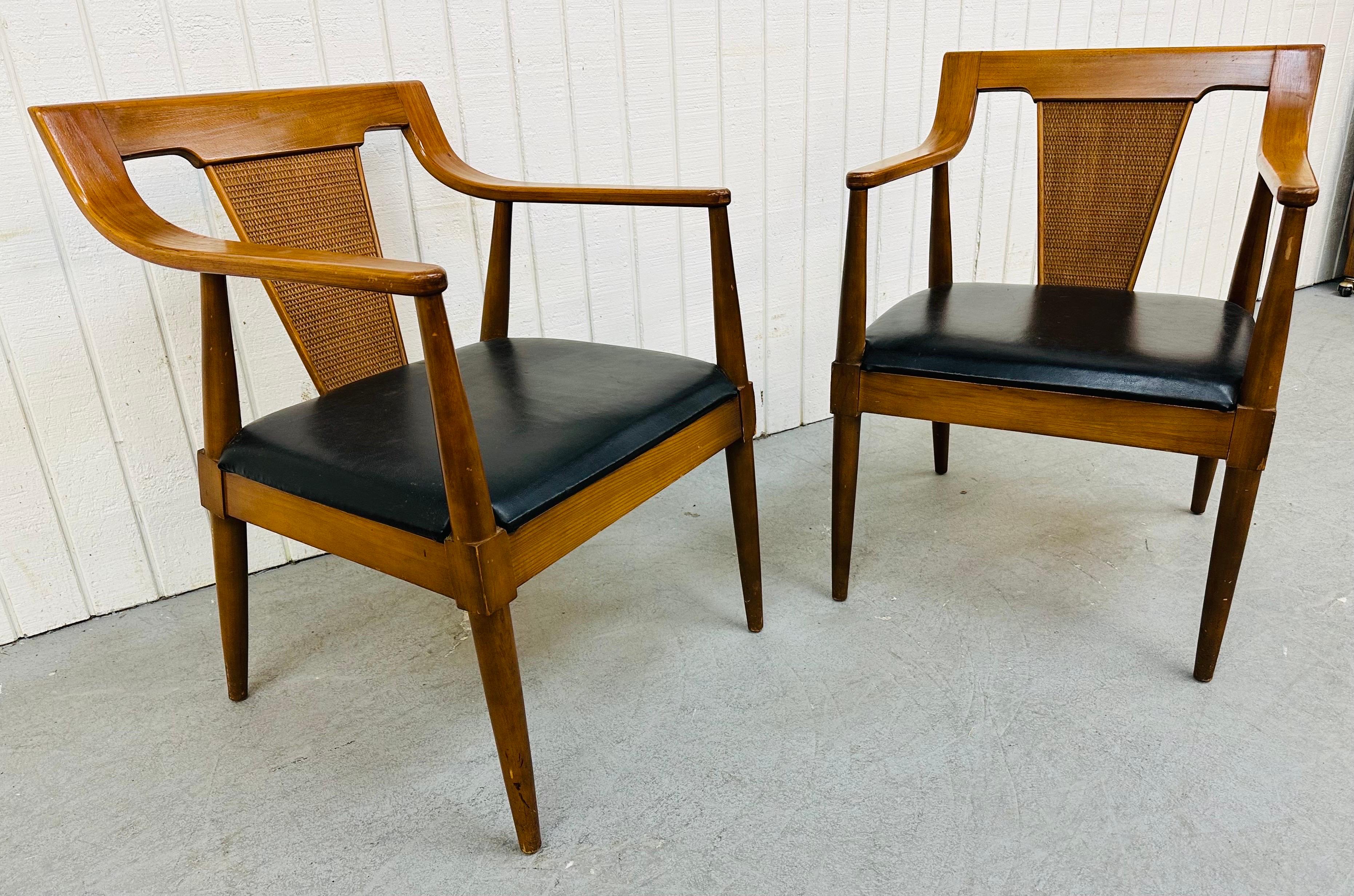American Mid-Century Modern Walnut Arm Chairs