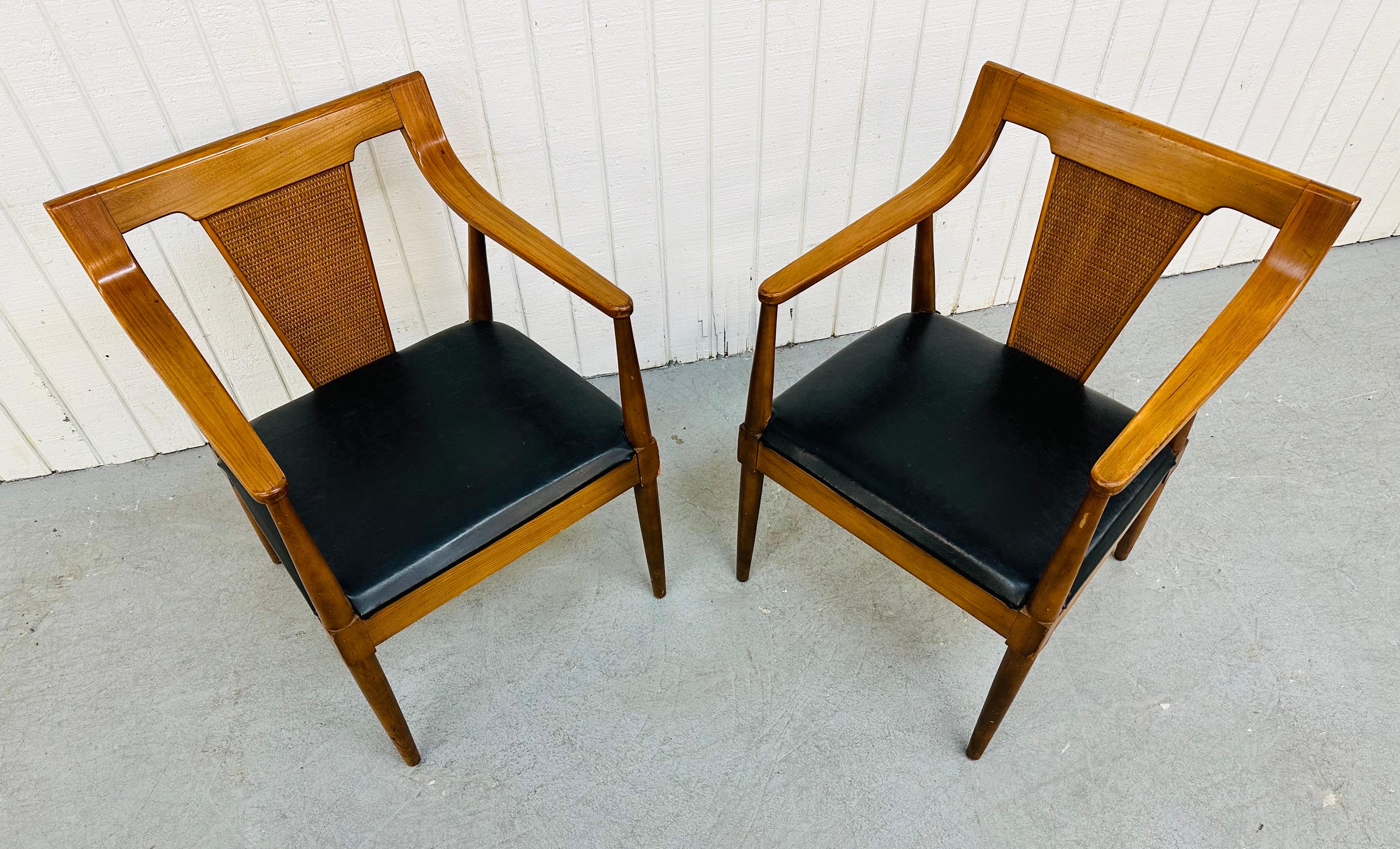 Mid-Century Modern Walnut Arm Chairs In Good Condition In Clarksboro, NJ
