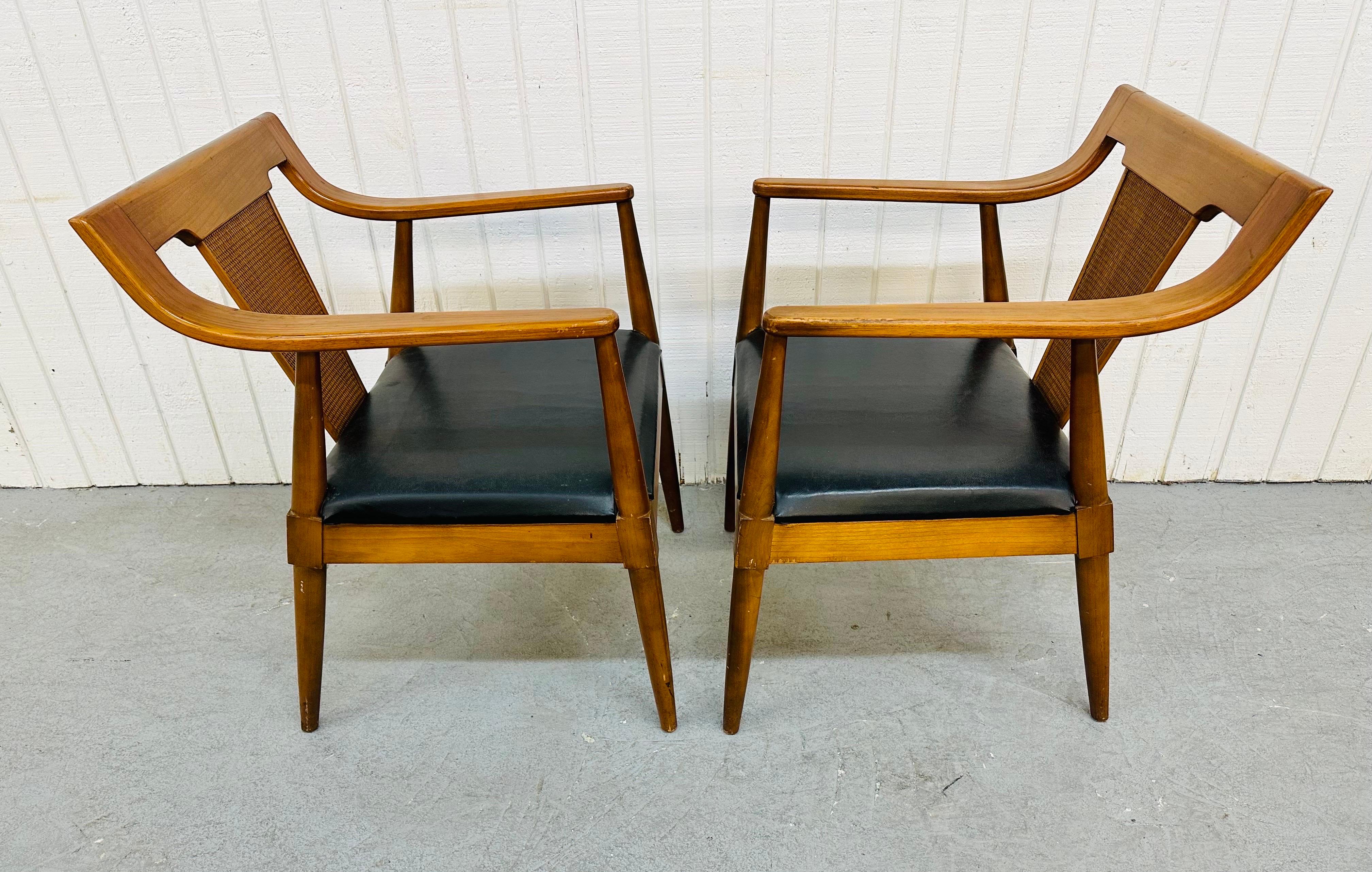 Late 20th Century Mid-Century Modern Walnut Arm Chairs