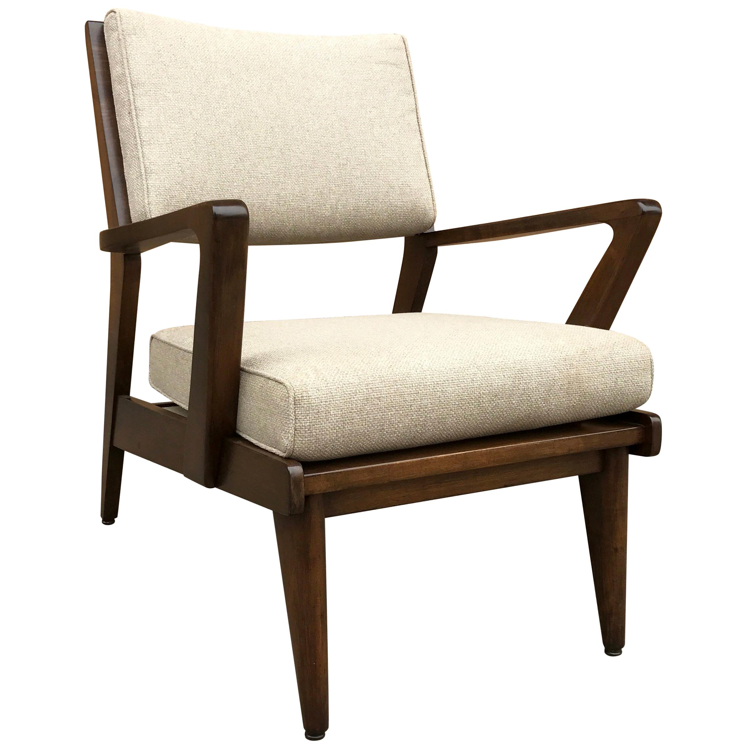 Mid-Century Modern Walnut Armchair Attrib Jens Risom