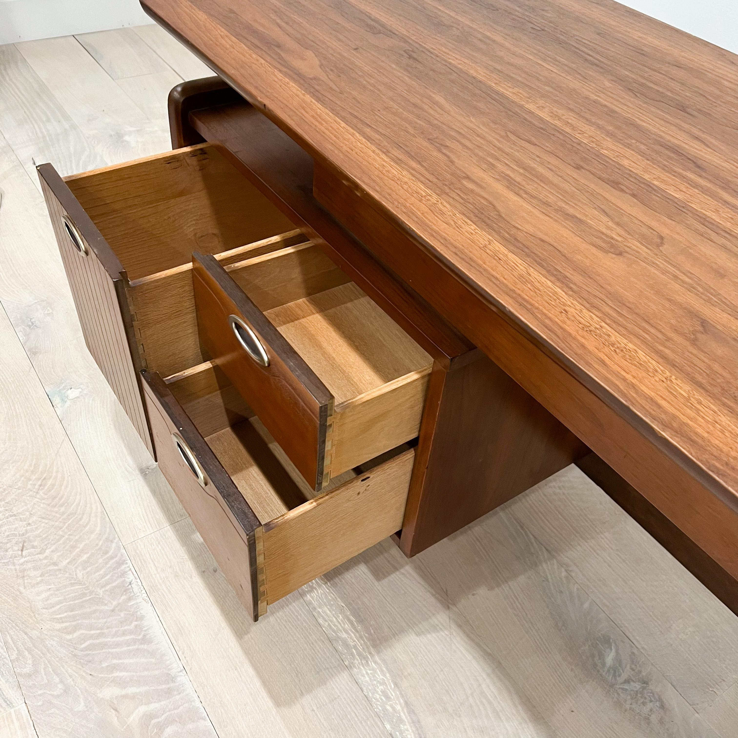 Mid Century Modern Walnut Asymmetrical Desk by “Mainline” for Hooker  9