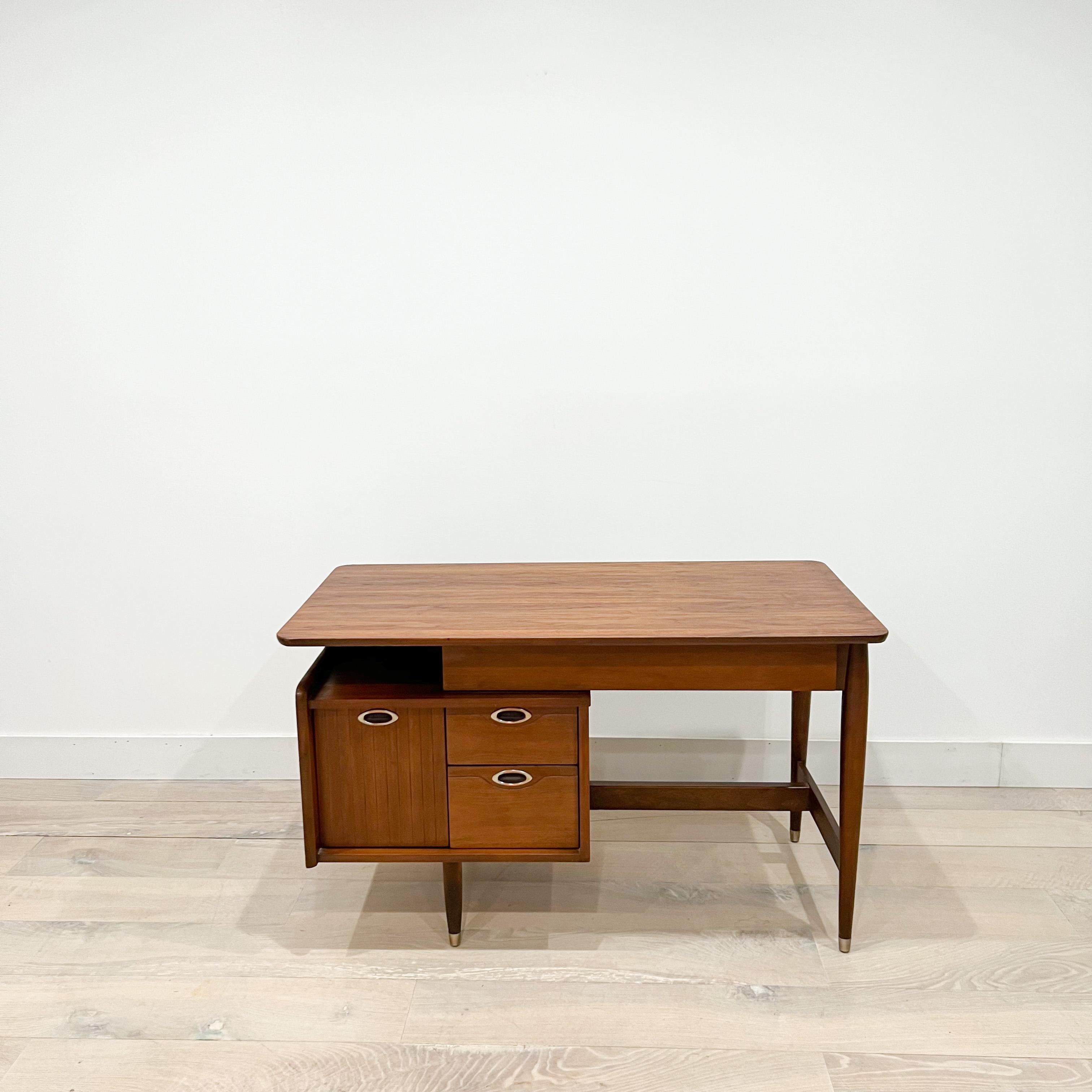 Mid-Century Modern Mid Century Modern Walnut Asymmetrical Desk by “Mainline” for Hooker 
