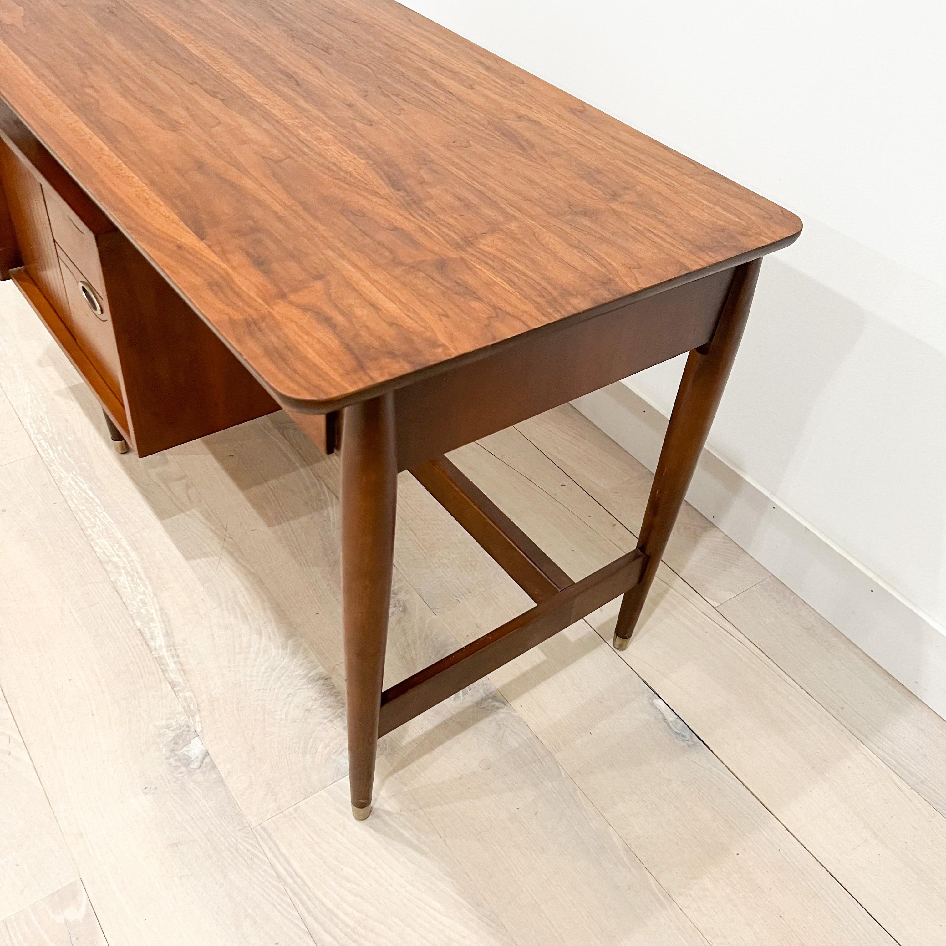 Mid Century Modern Walnut Asymmetrical Desk by “Mainline” for Hooker  3