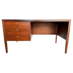 Mid-Century Modern Walnut Asymmetrical Desk