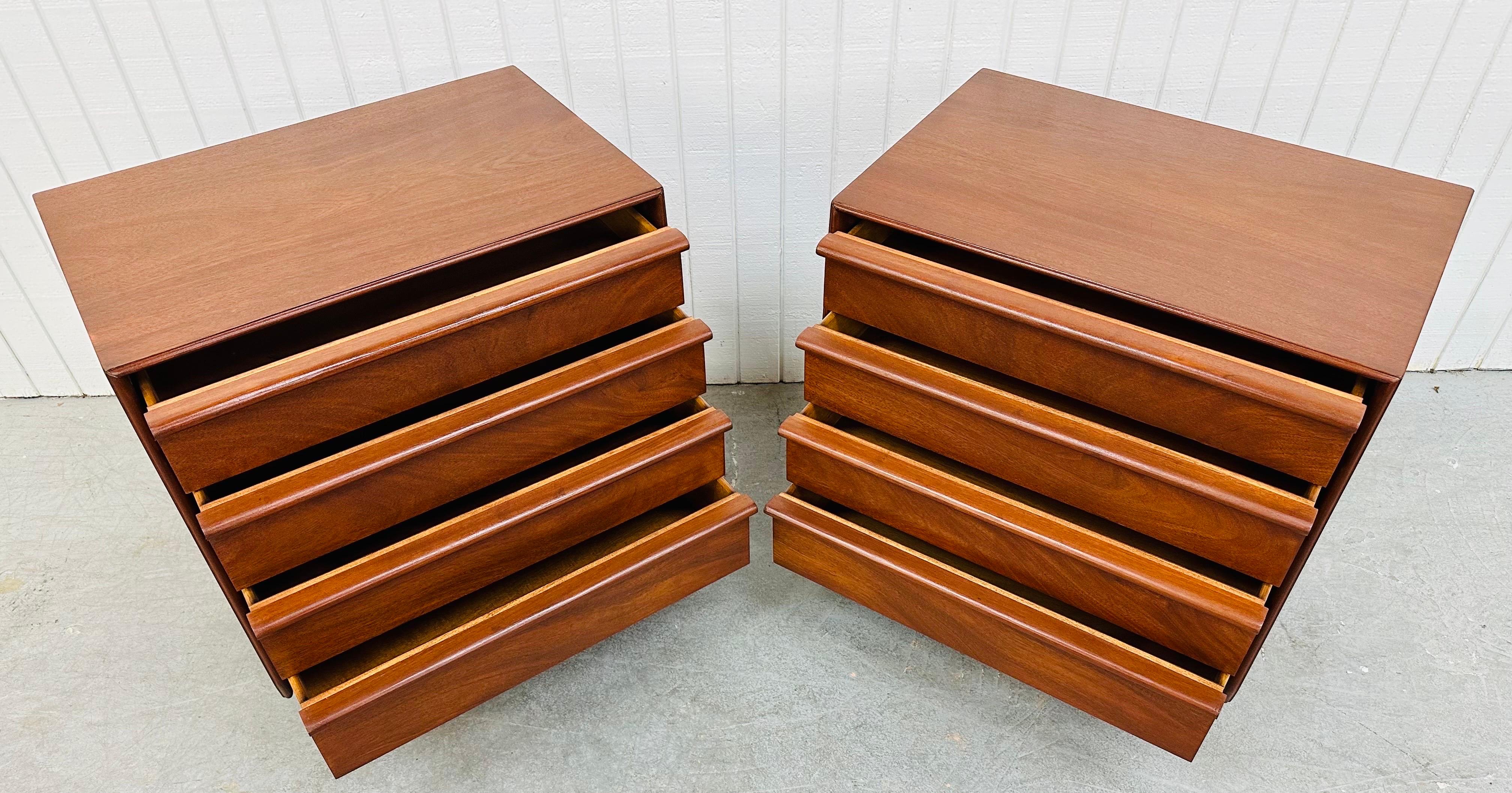 Mid-Century Modern Walnut Bachelor Chests - Set of 2 1