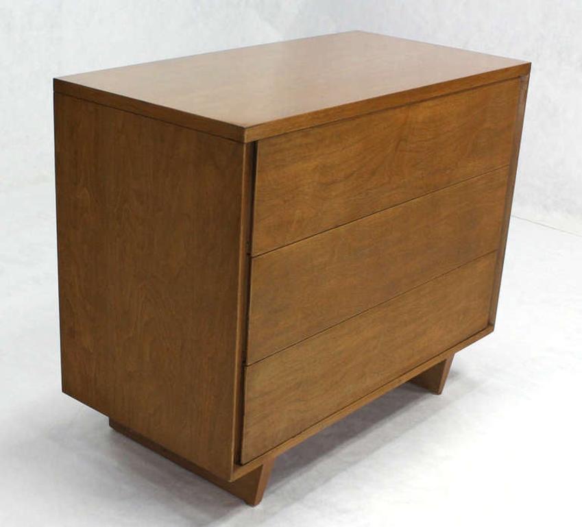 Mid-Century Modern Walnut Bachelor Three-Drawer Chest or Dresser MINT!
