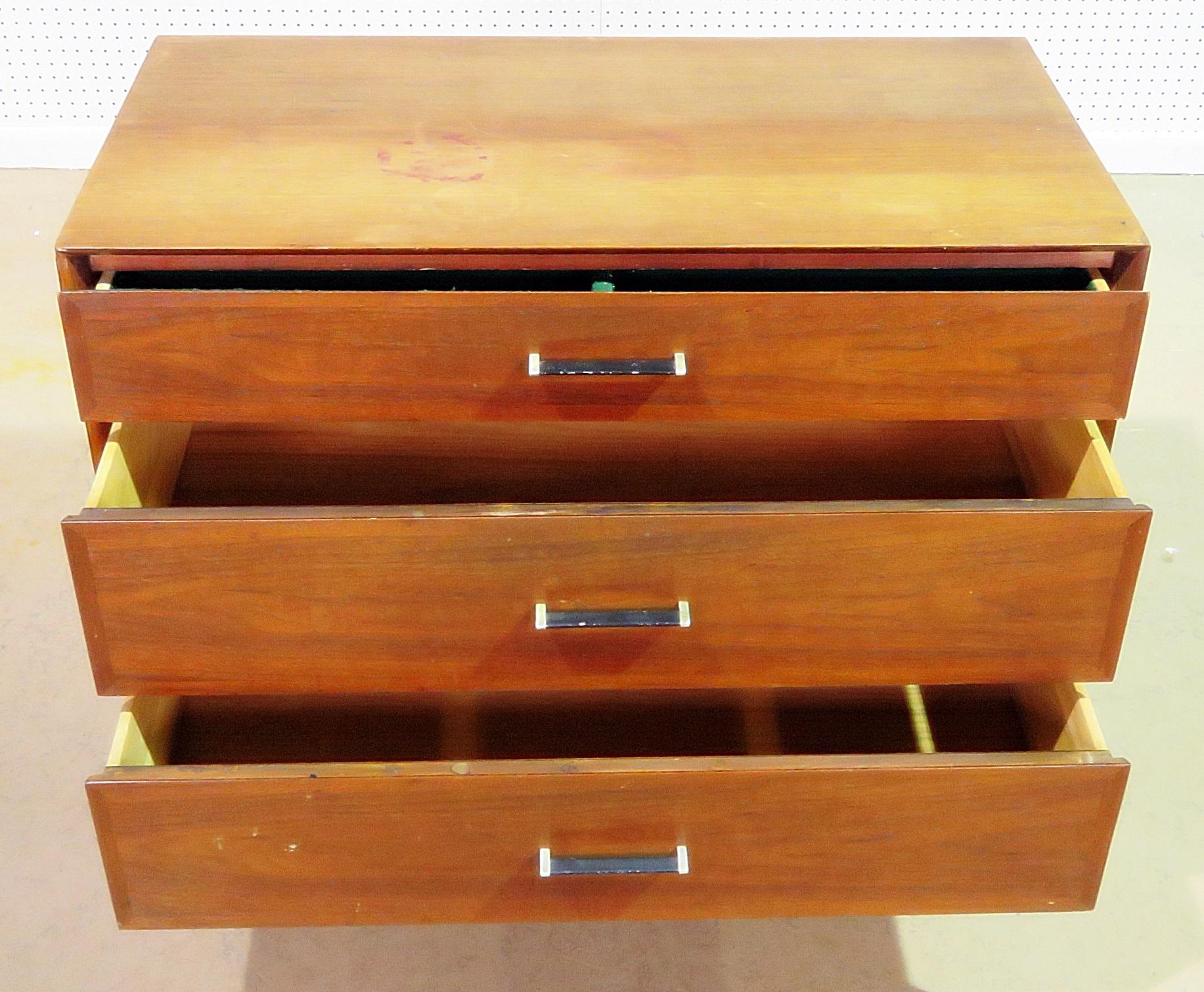 American Mid-Century Modern Walnut Bachelor's Chest