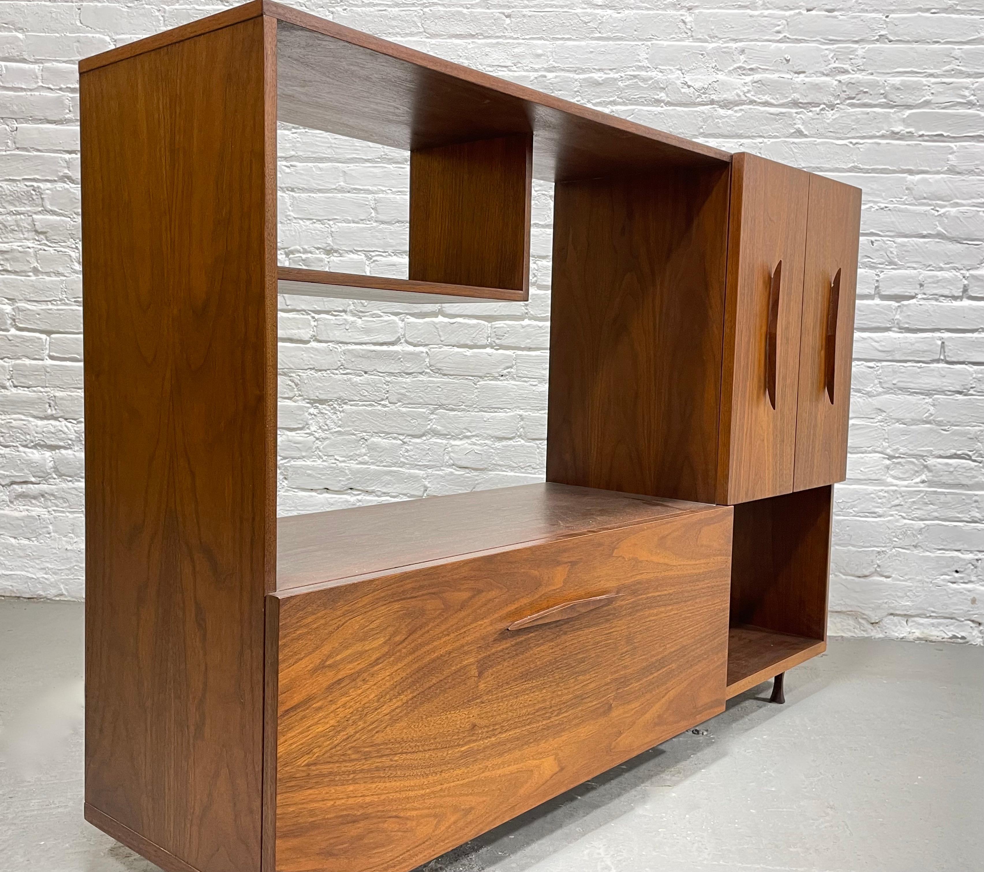 Mid-Century Modern Mid Century Modern Walnut BAR / Bookcase Cabinet, c. 1960's