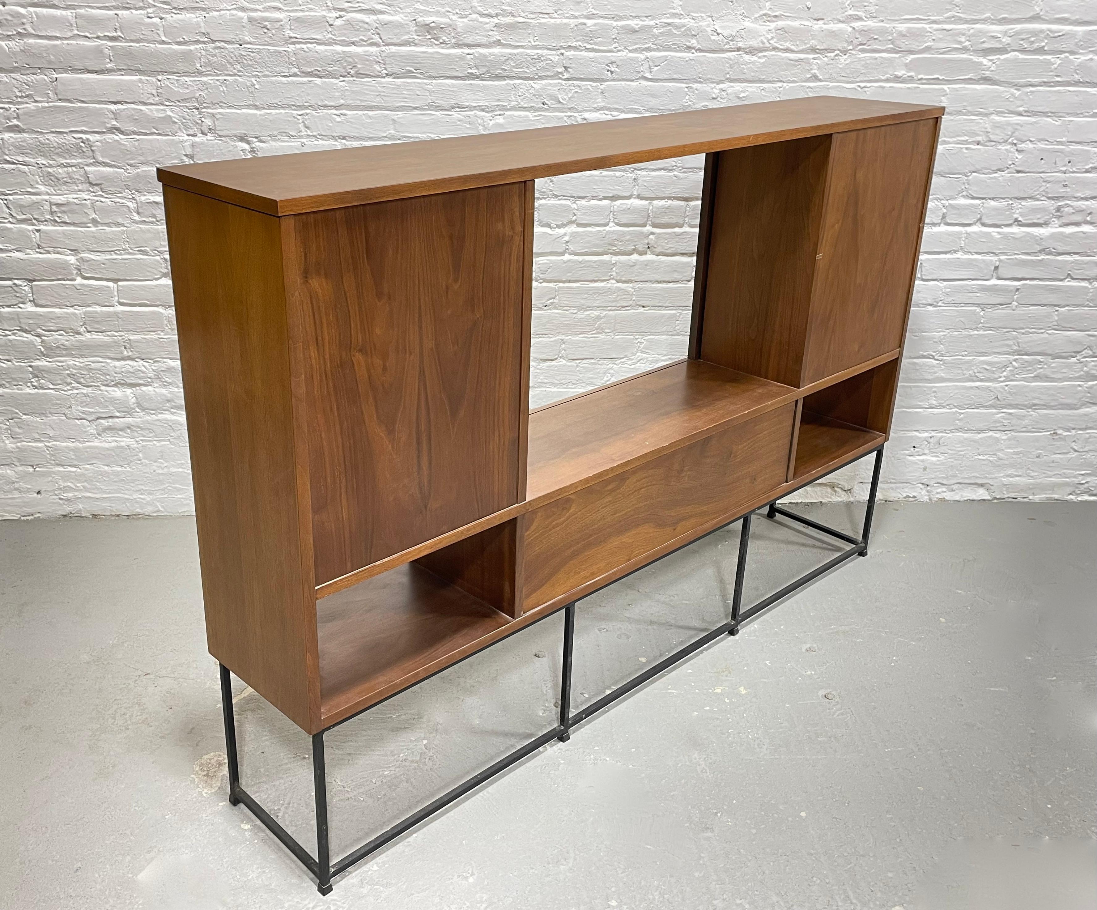 Mid Century MODERN Walnut BAR / BOOKCASE Room Divider by Stanley Furniture Co. For Sale 8
