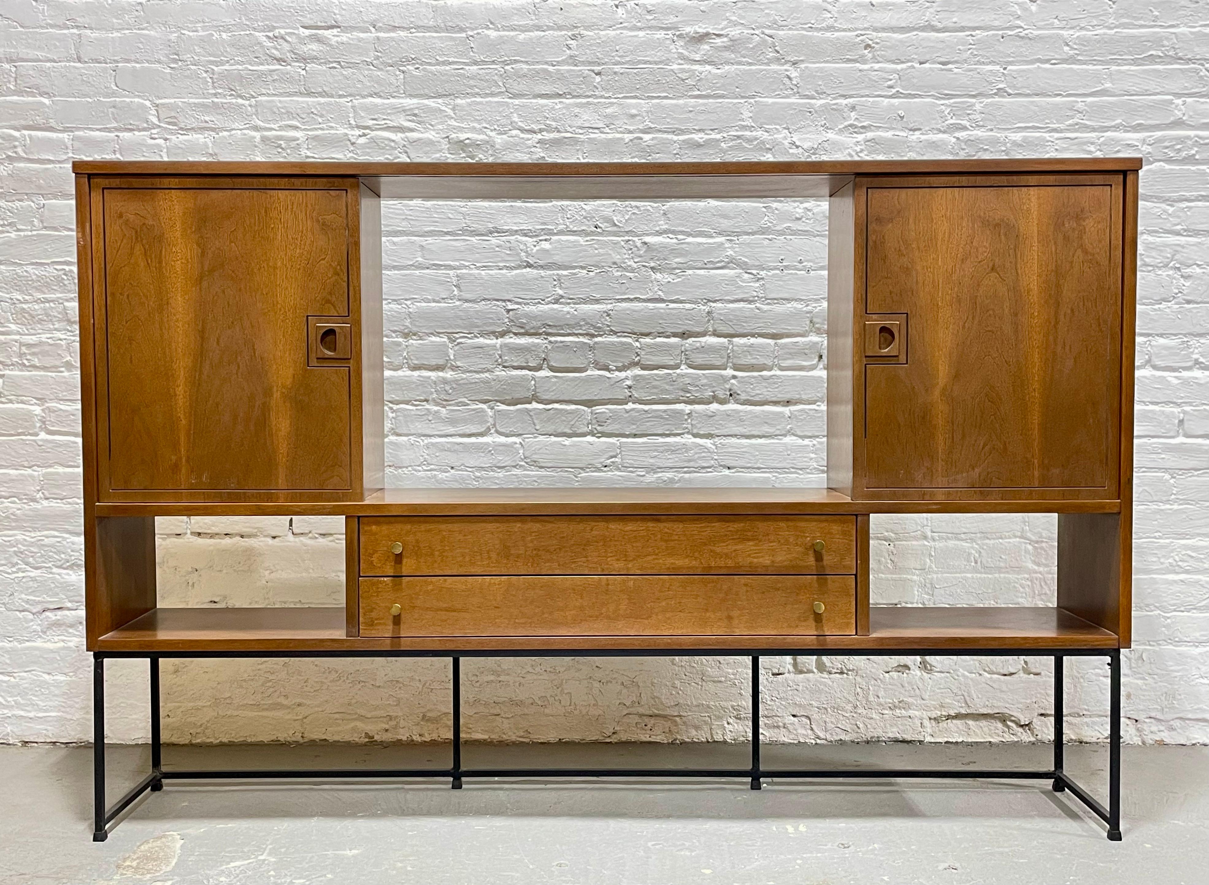 Mid-Century Modern Mid Century MODERN Walnut BAR / BOOKCASE Room Divider by Stanley Furniture Co. For Sale