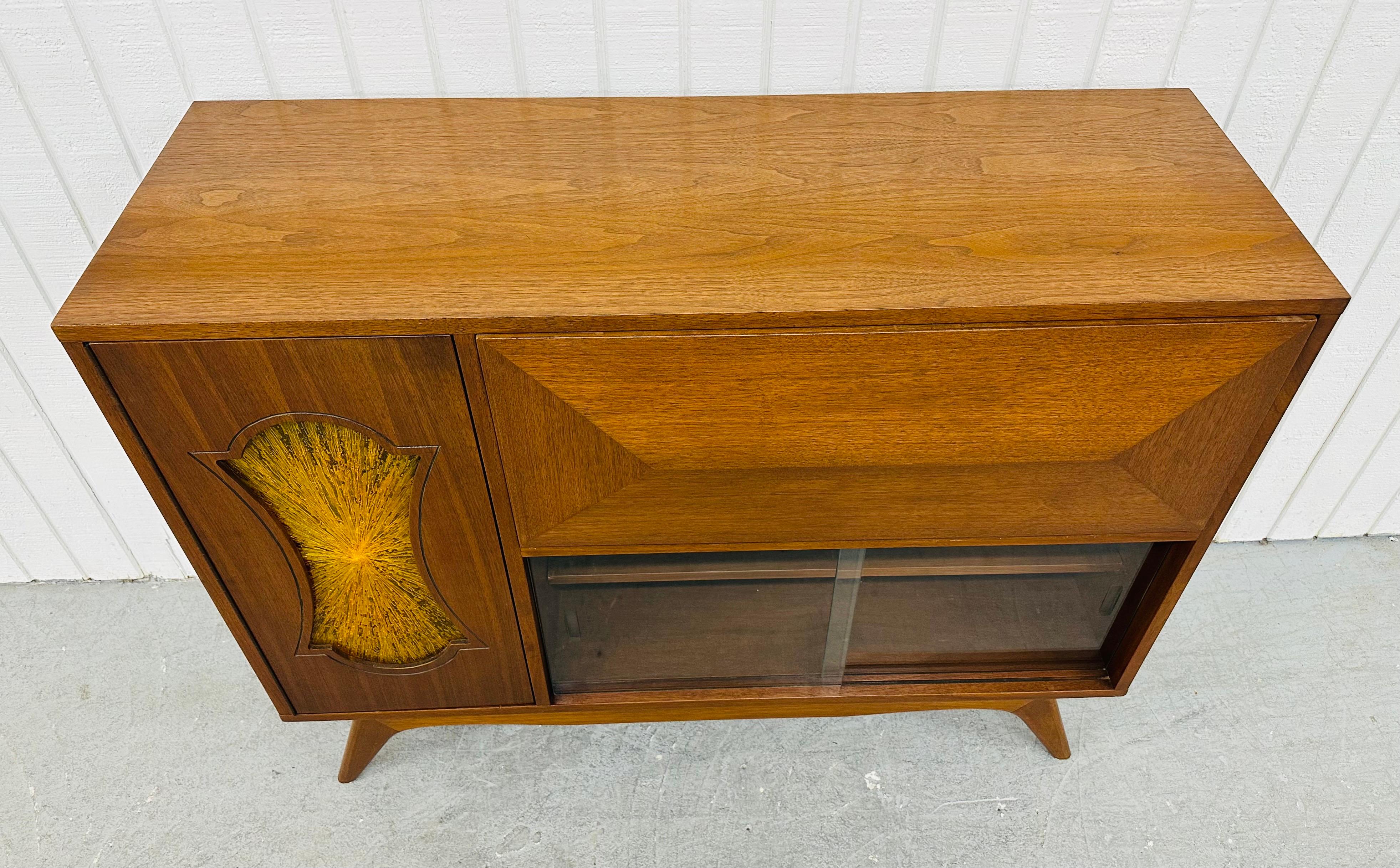 American Mid-Century Modern Walnut Bar Cabinet