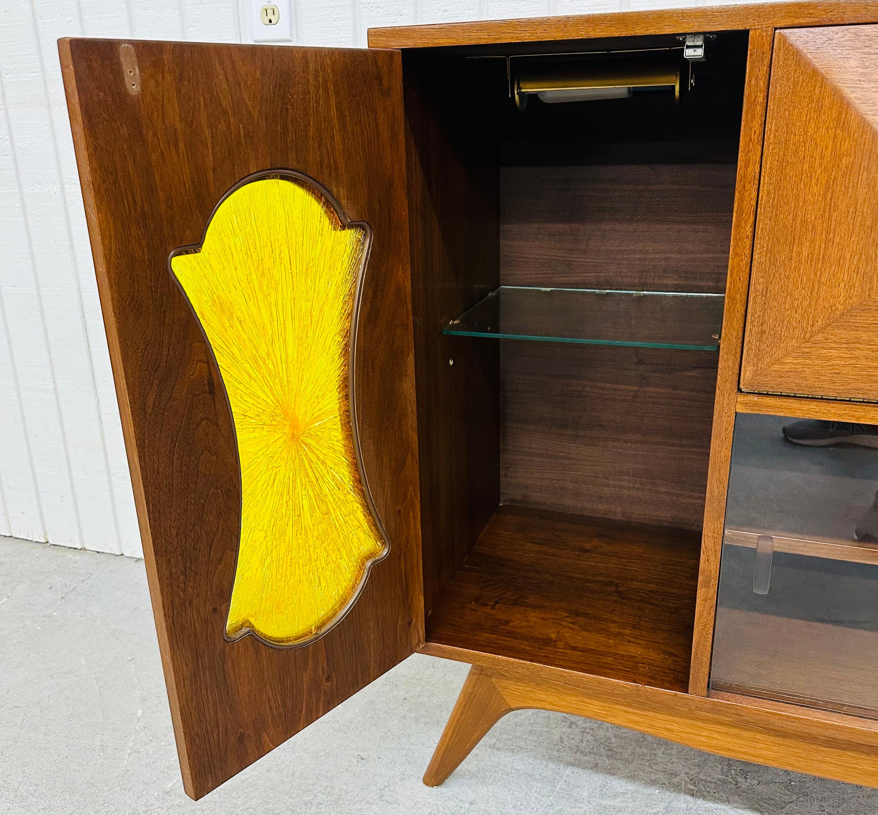 Mid-Century Modern Walnut Bar Cabinet 1