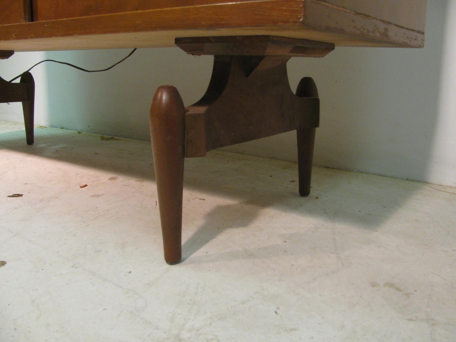 20th Century Mid-Century Modern Walnut Lighted Bar Cabinet