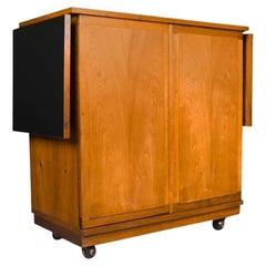 Vintage Mid-Century Modern Walnut Bar Serving Cart Founders Furniture Jack Cartwright 