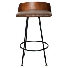 Tabouret de bar en noyer moderne du milieu du siècle dernier par Chet Beardsley