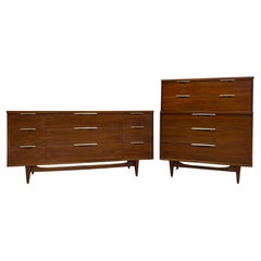 MODERNES SCHLAFZIMMER-SET aus Nussbaumholz von Kent Coffey's Tableau Line, ca. 1960er Jahre