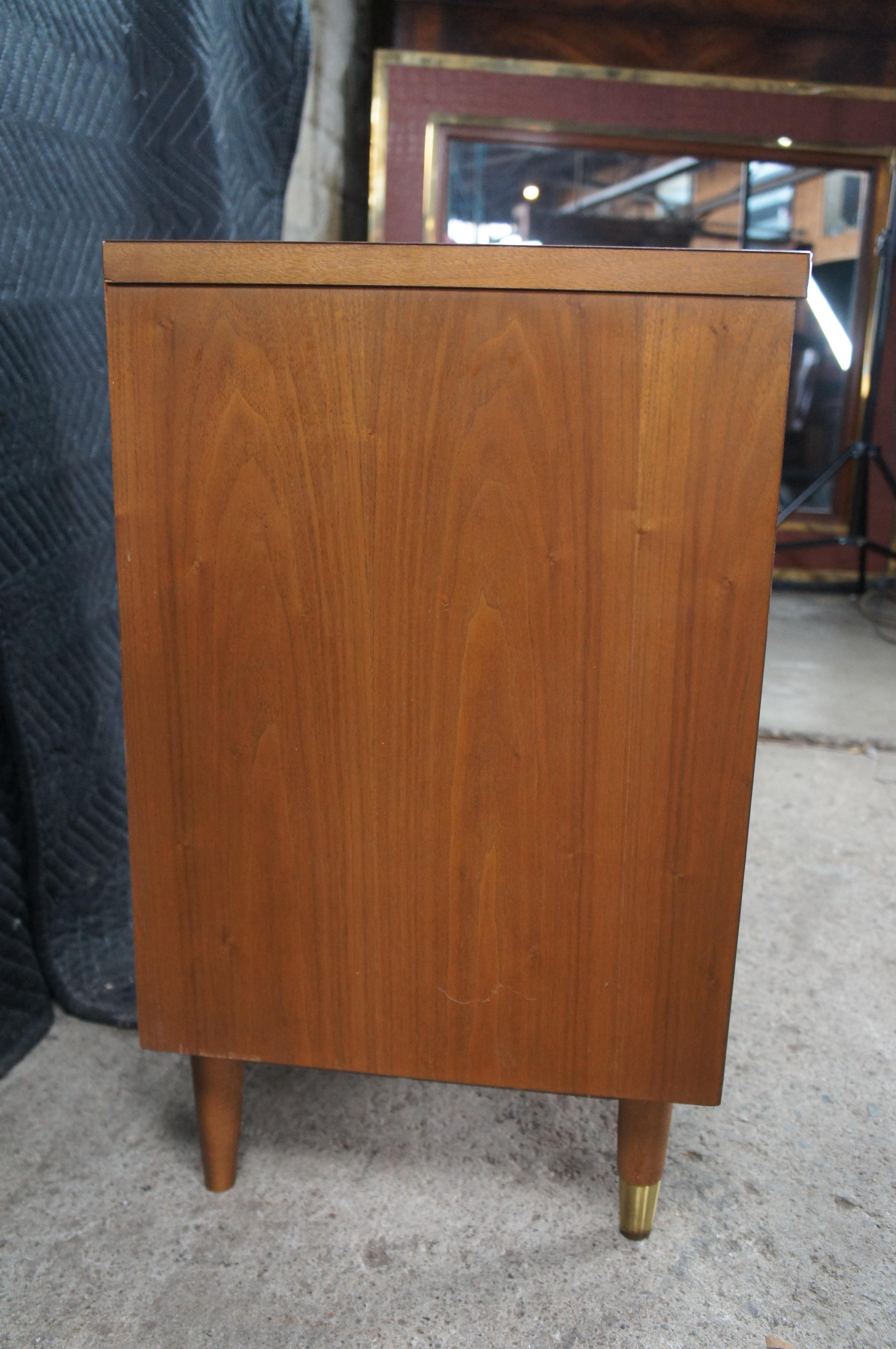 Mid Century Modern Walnut Bedside Table Nightstand Side End Table ...