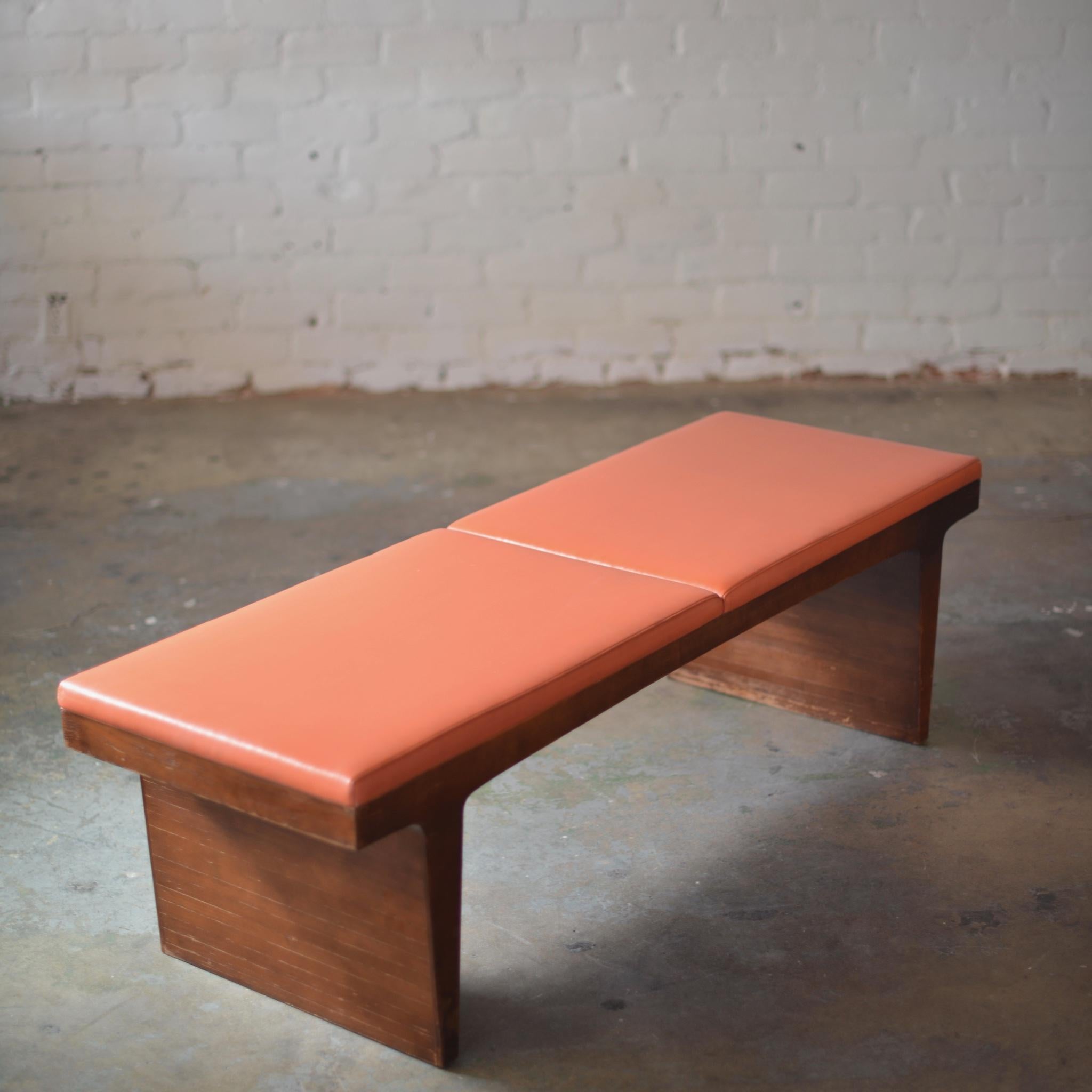 Mid-Century Modern Walnut Bench 5