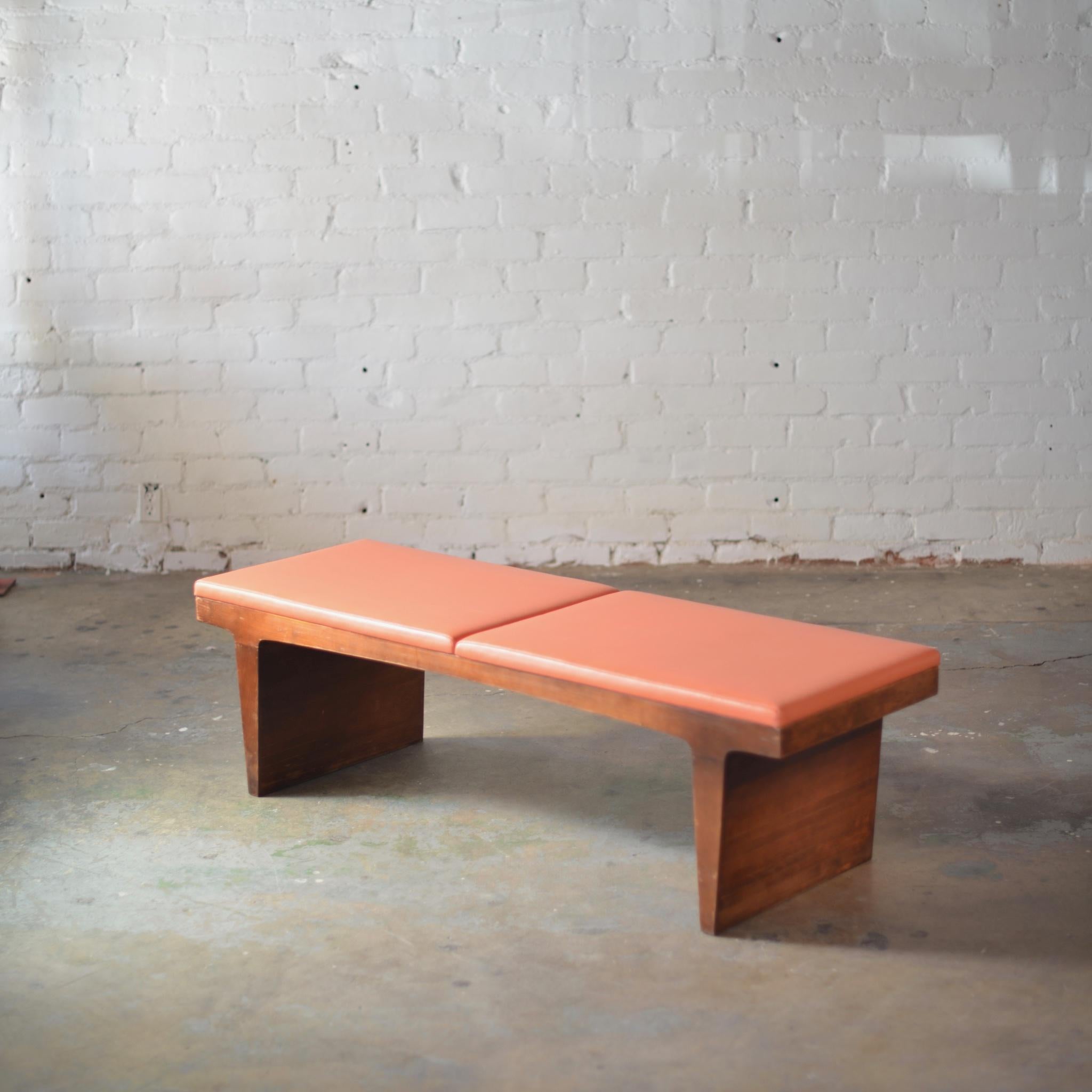 American Mid-Century Modern Walnut Bench